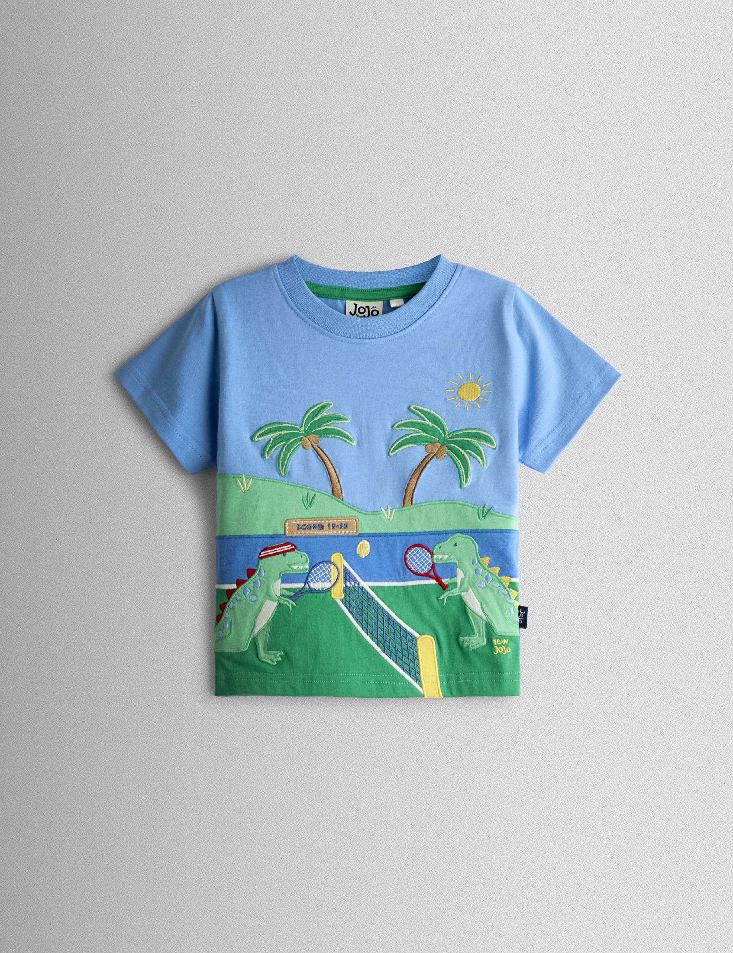 Pure Cotton Dinosaur Tennis T-Shirt (6 Months-7 Years) 1 of 3