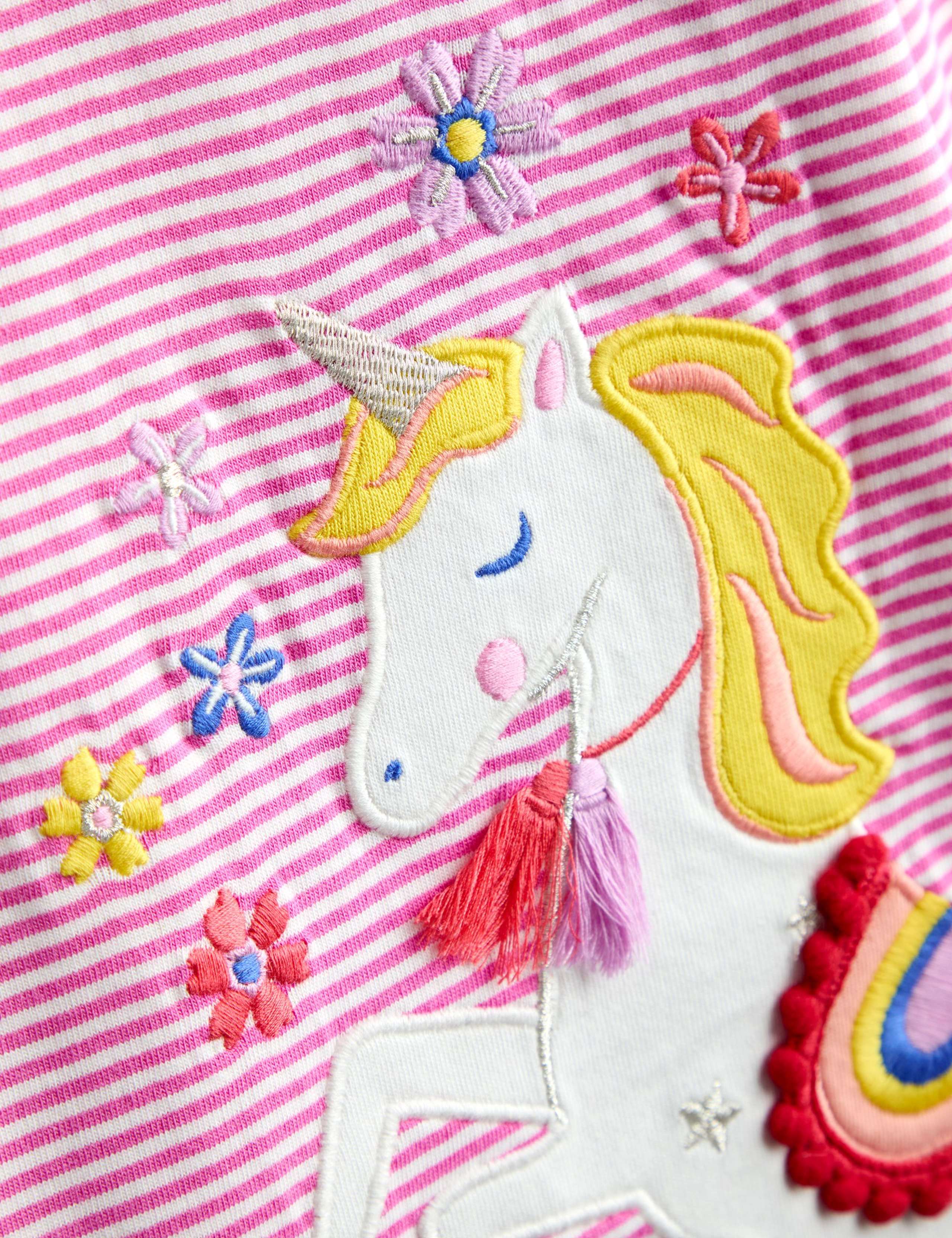 Pure Cotton Striped Unicorn Top (6-9 Yrs) 4 of 4