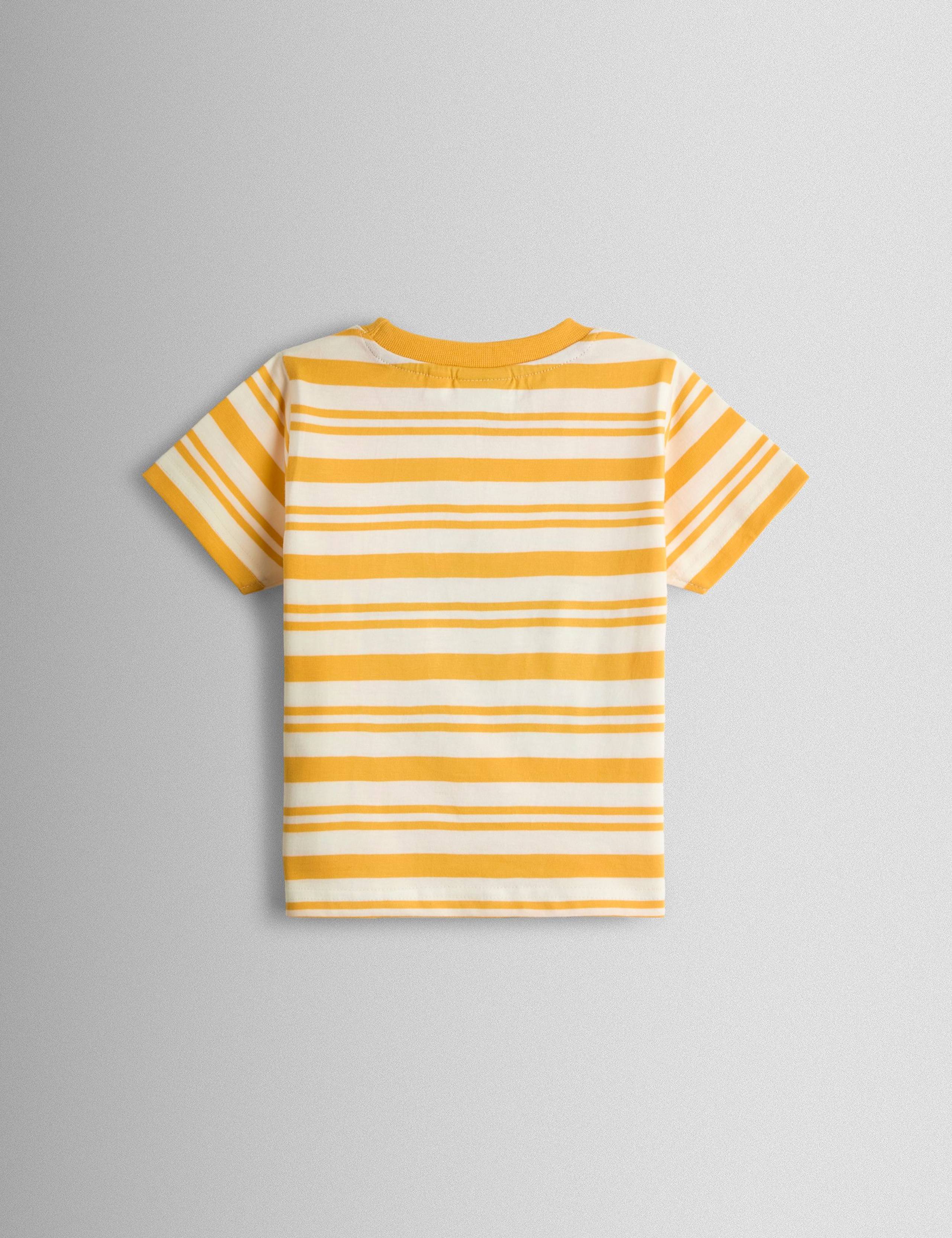 Pure Cotton Striped Appliqué T-Shirt (6 Mths - 7 Yrs) 2 of 3