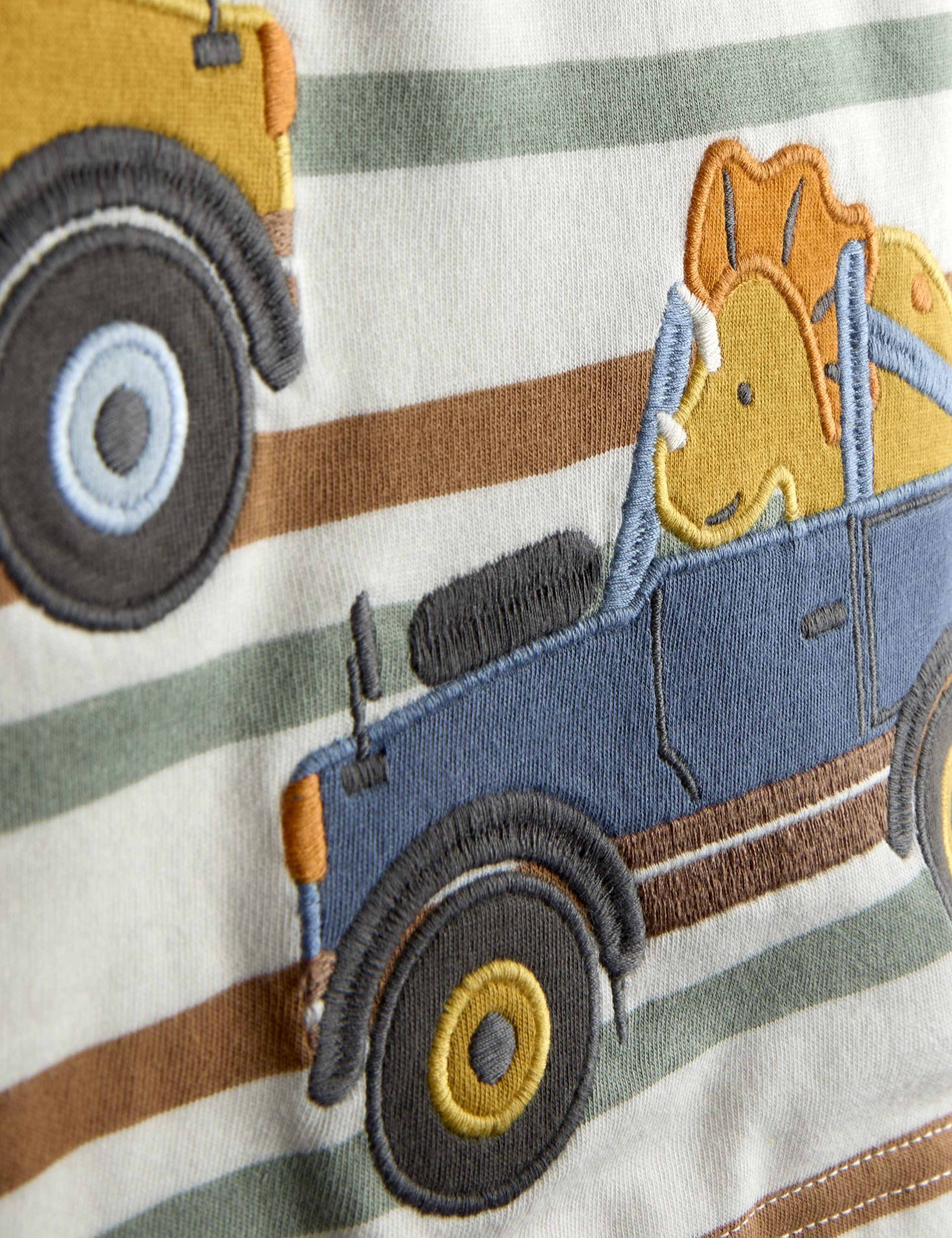 Pure Cotton Dino Truck Appliqué T-Shirt (6 Mths - 6 Yrs) 2 of 3