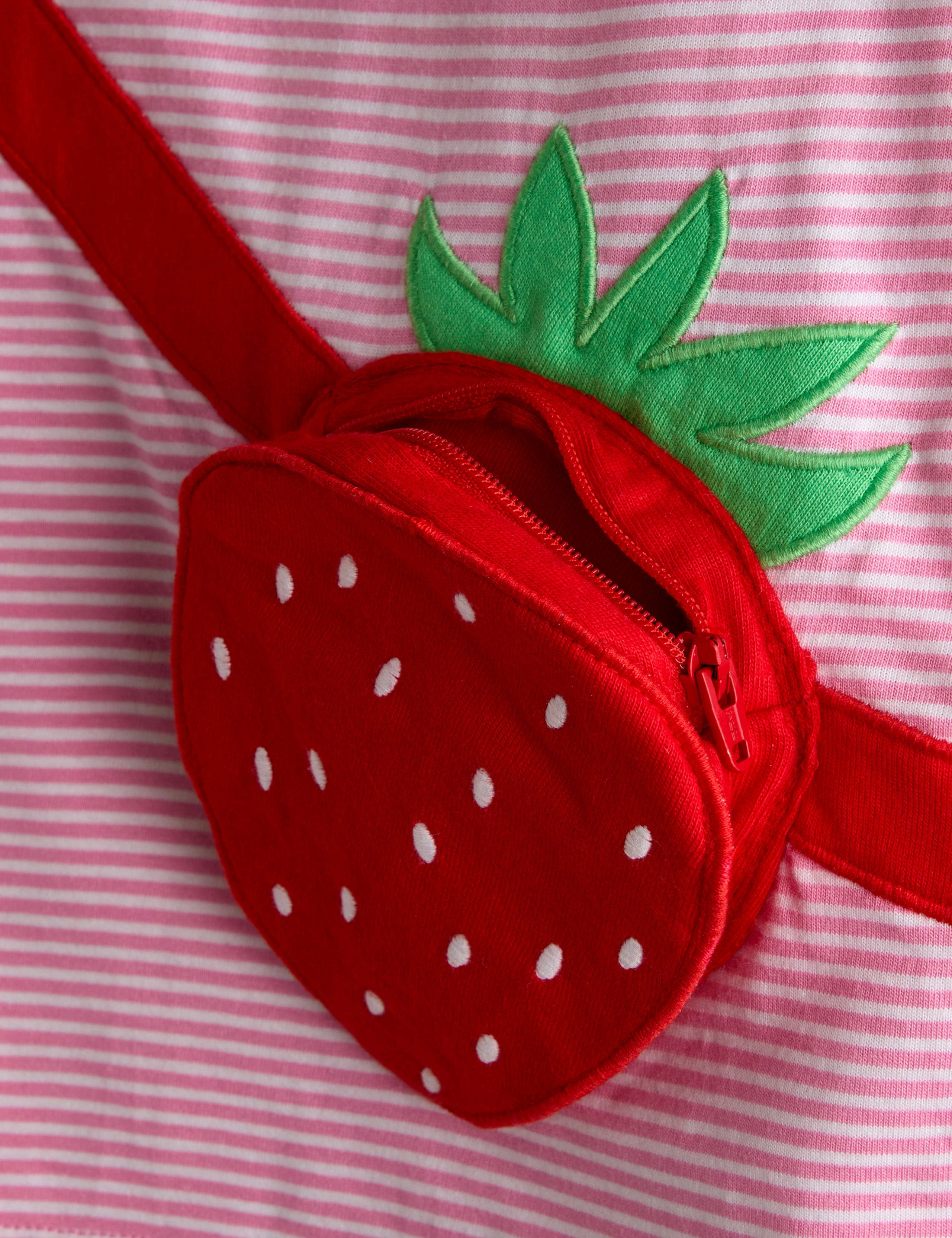 Pure Cotton Striped Strawberry Bag T- Shirt (6 Mths - 7 Yrs) 2 of 3