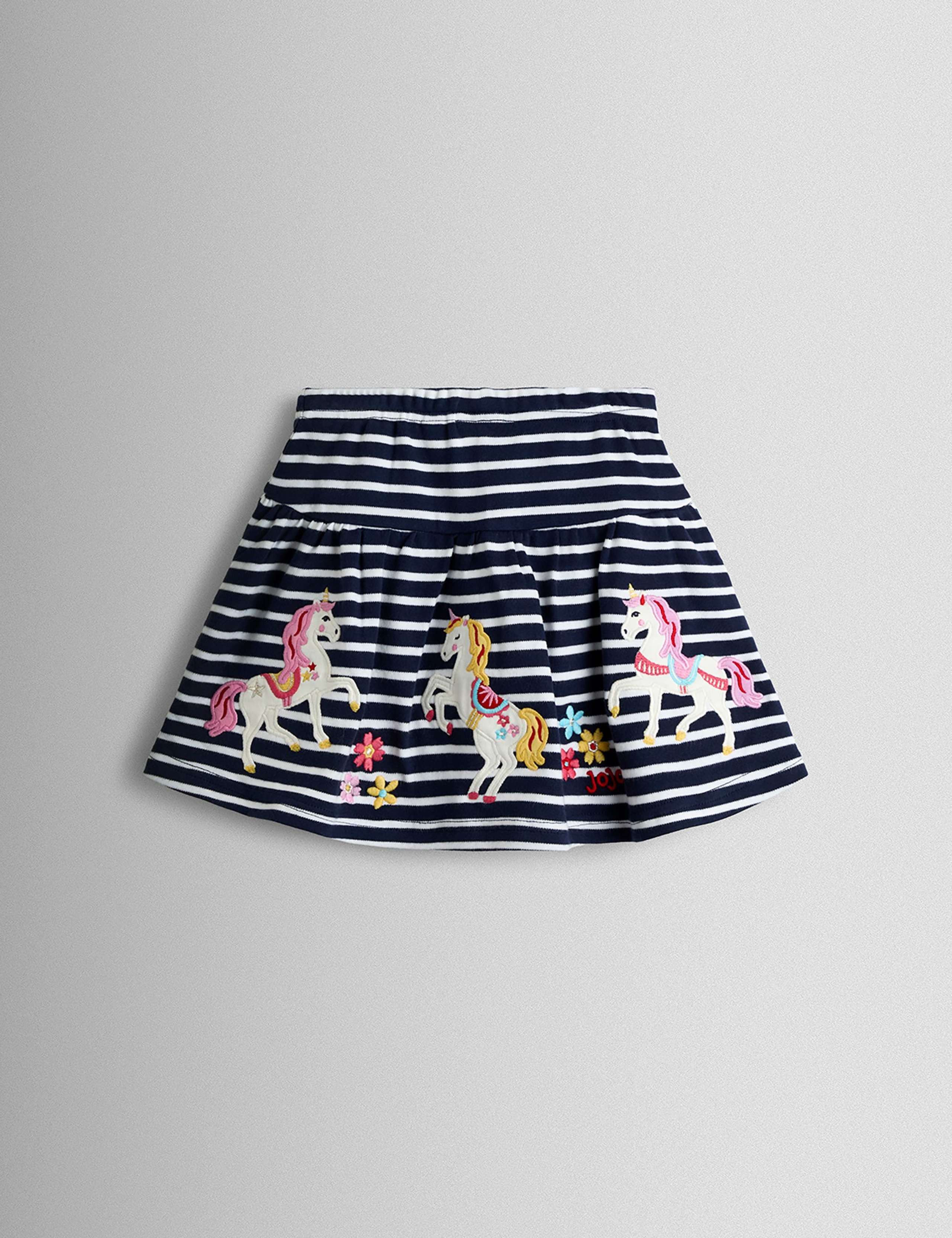 Pure Cotton Unicorn Appliqué Skort (18 Mths - 9 Yrs) 2 of 3