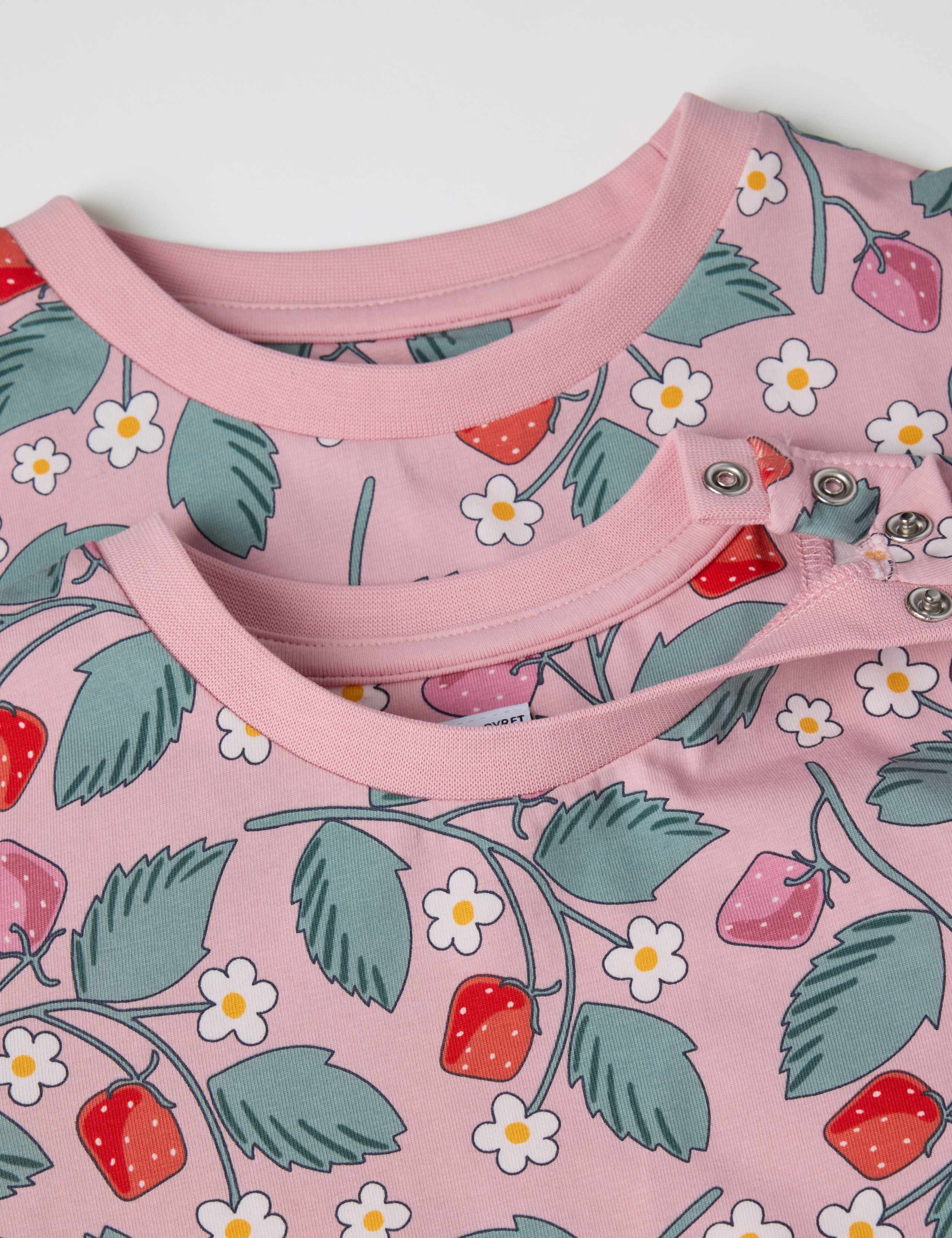 Cotton Rich Strawberry Print T-Shirt (1-10 Yrs) 2 of 3