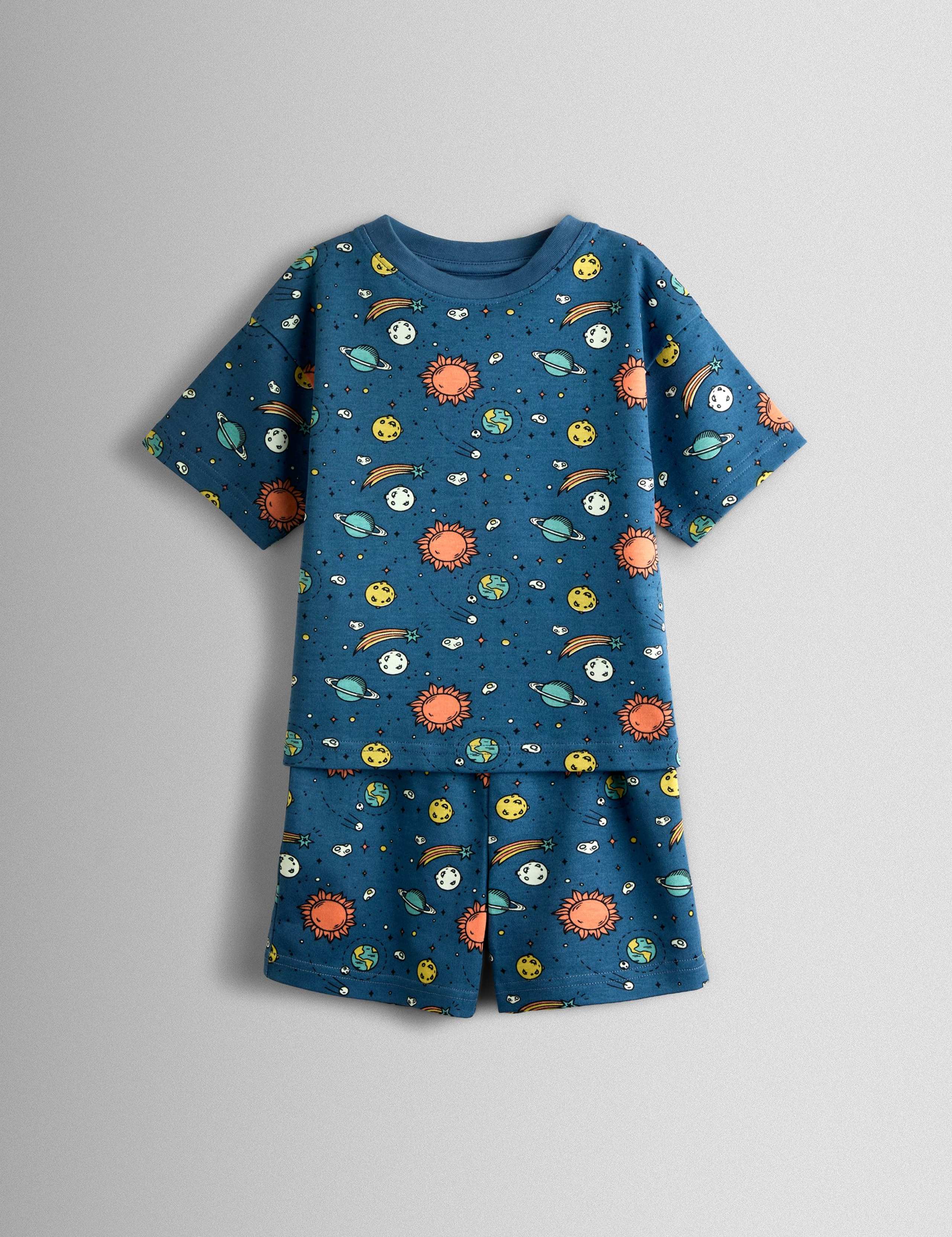 Pure Cotton Glow In The Dark Space Pyjamas (1-6 Yrs) 5 of 9