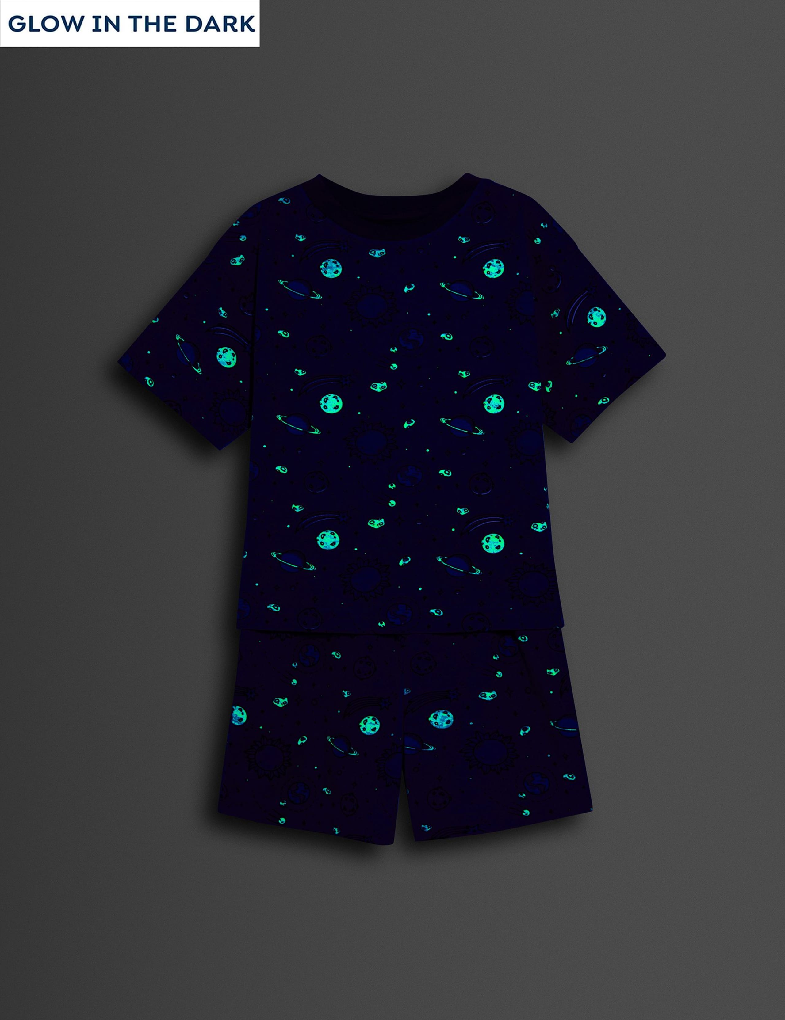 Pure Cotton Glow In The Dark Space Pyjamas (1-6 Yrs) 9 of 9