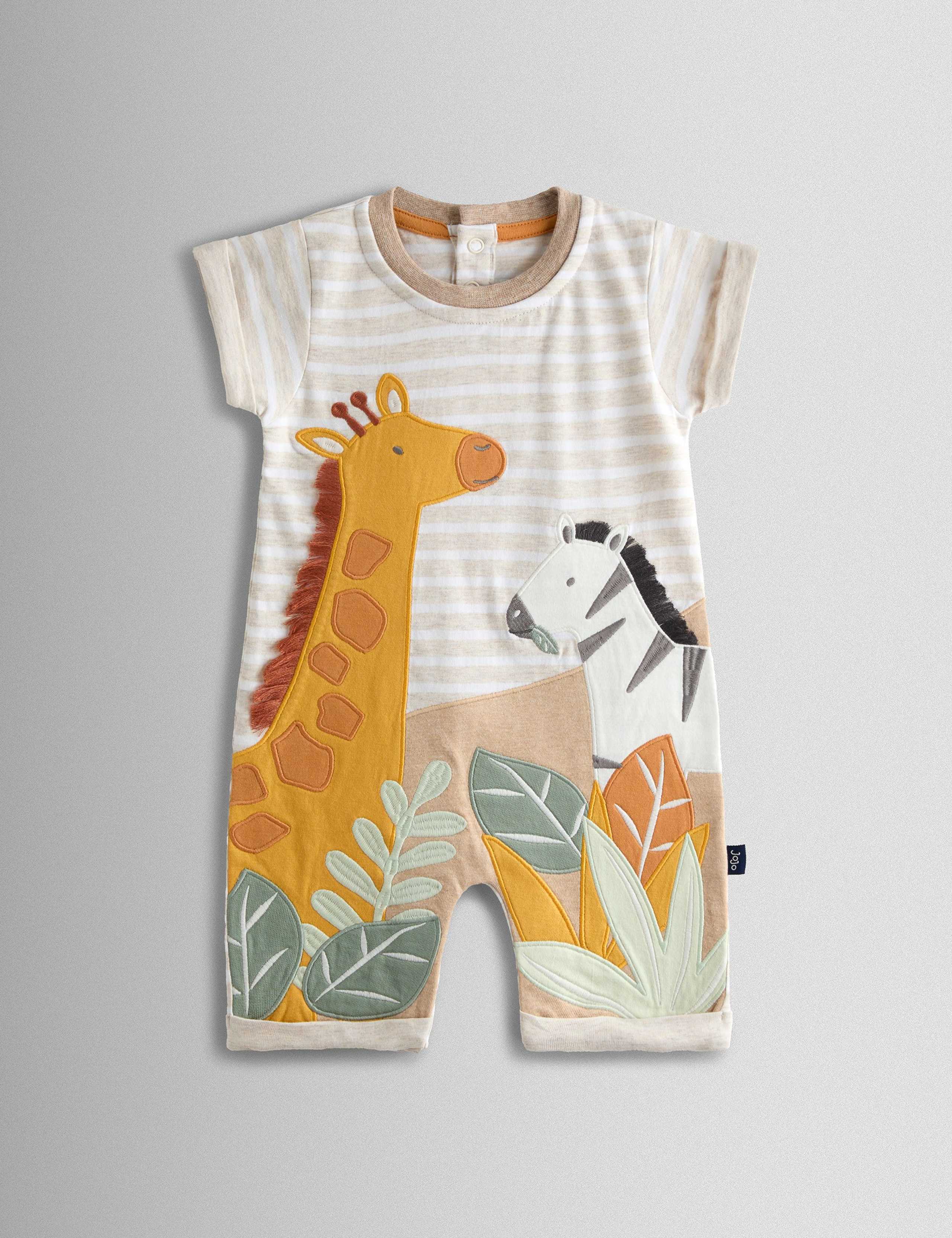 Pure Cotton Striped Safari Romper (0-24 Months) 1 of 3
