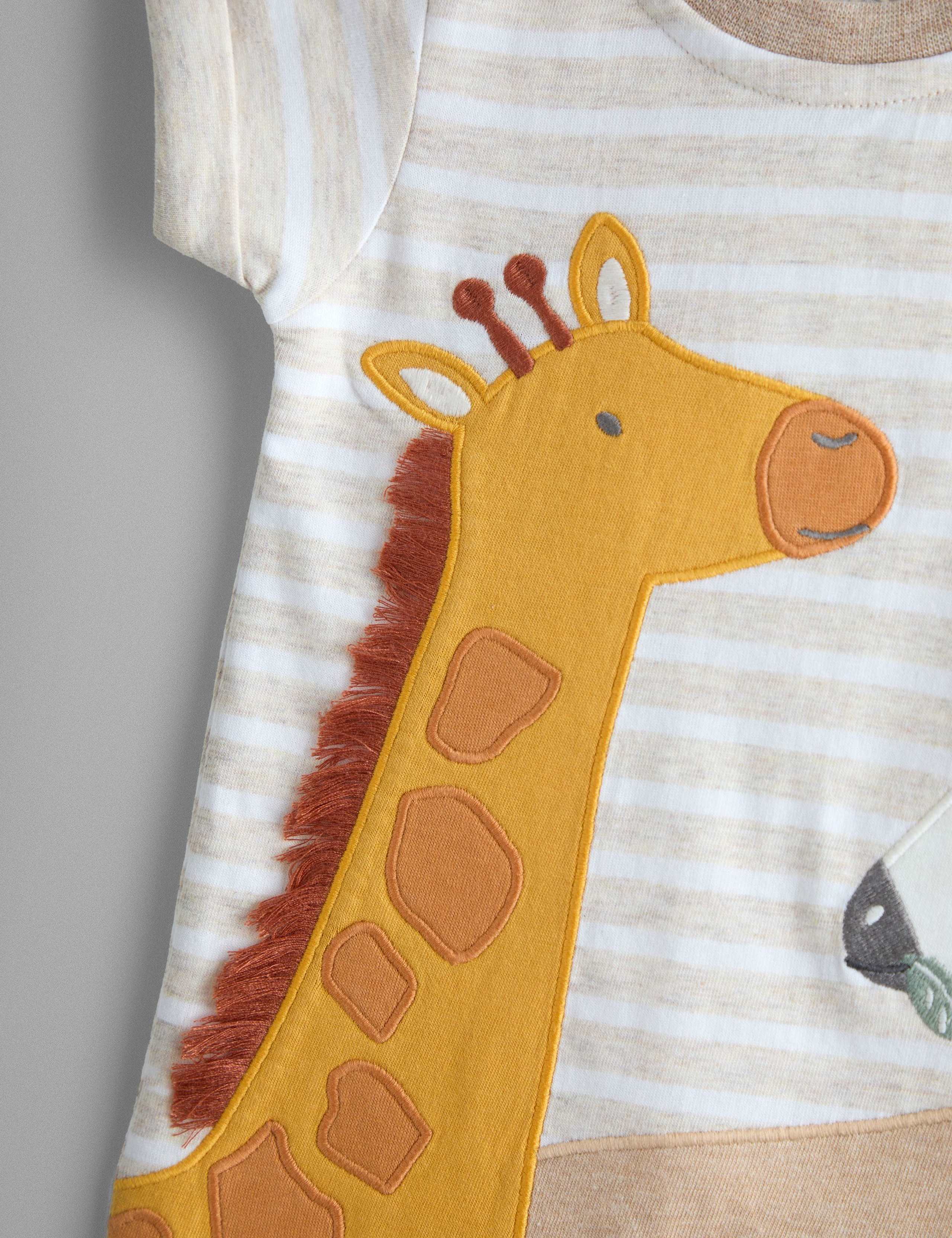 Pure Cotton Striped Safari Romper (0-24 Months) 2 of 3