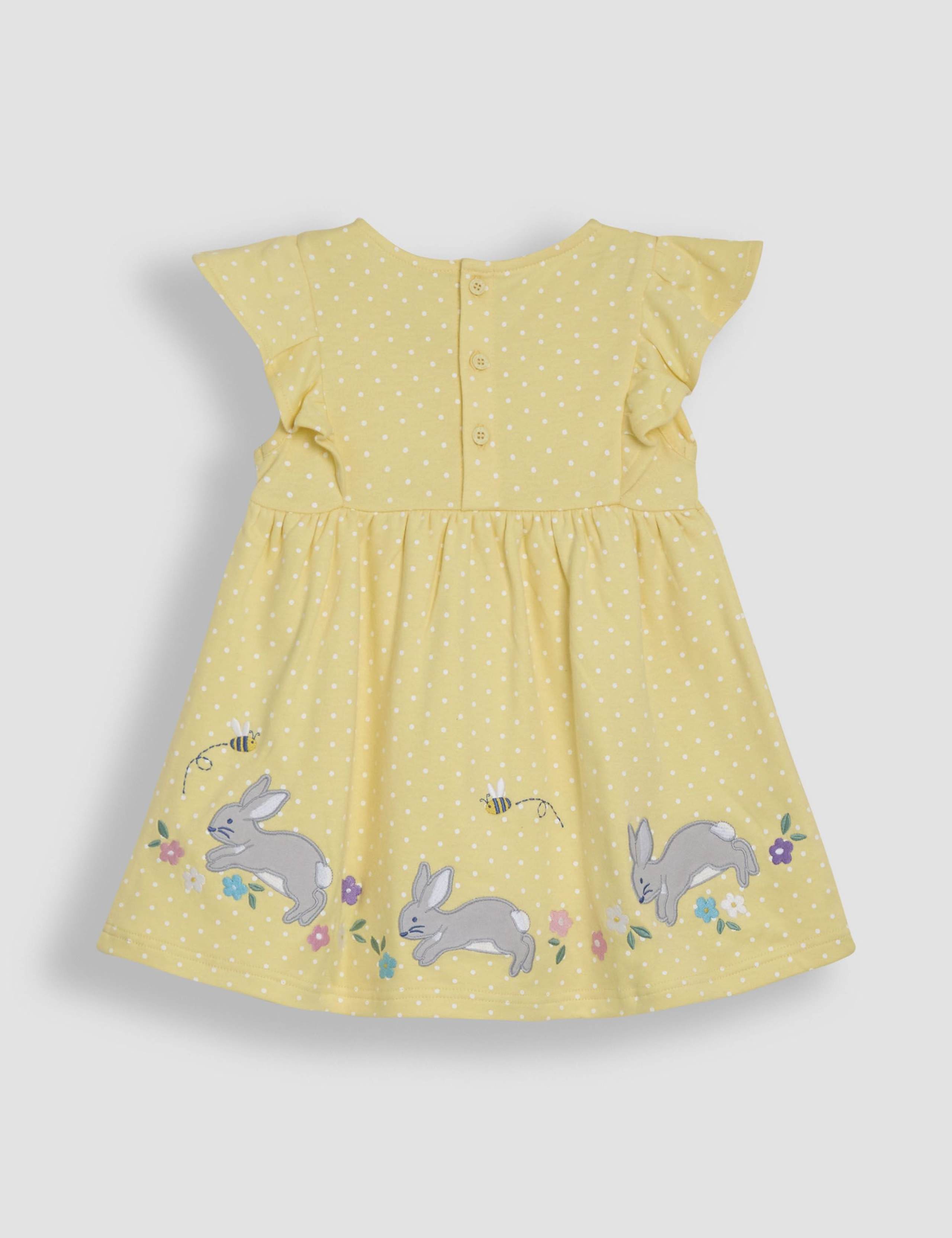 Pure Cotton Bunny Appliqué Dress (1-5 Yrs) 2 of 3