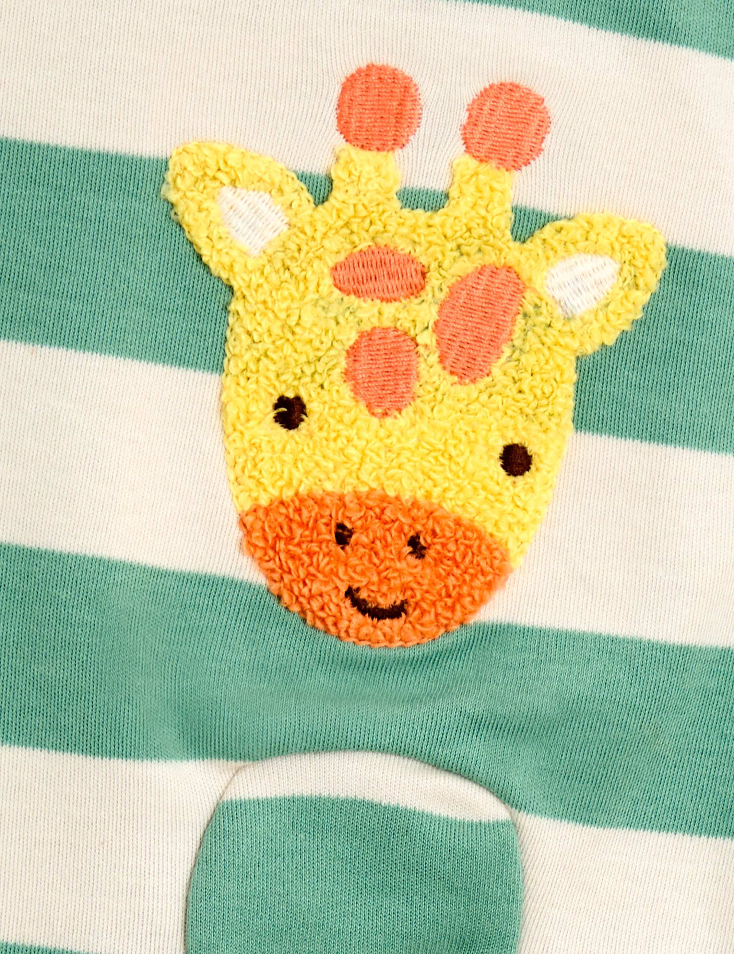 Pure Cotton Striped Giraffe Sleepsuit (7lbs-18 Mths) 3 of 4