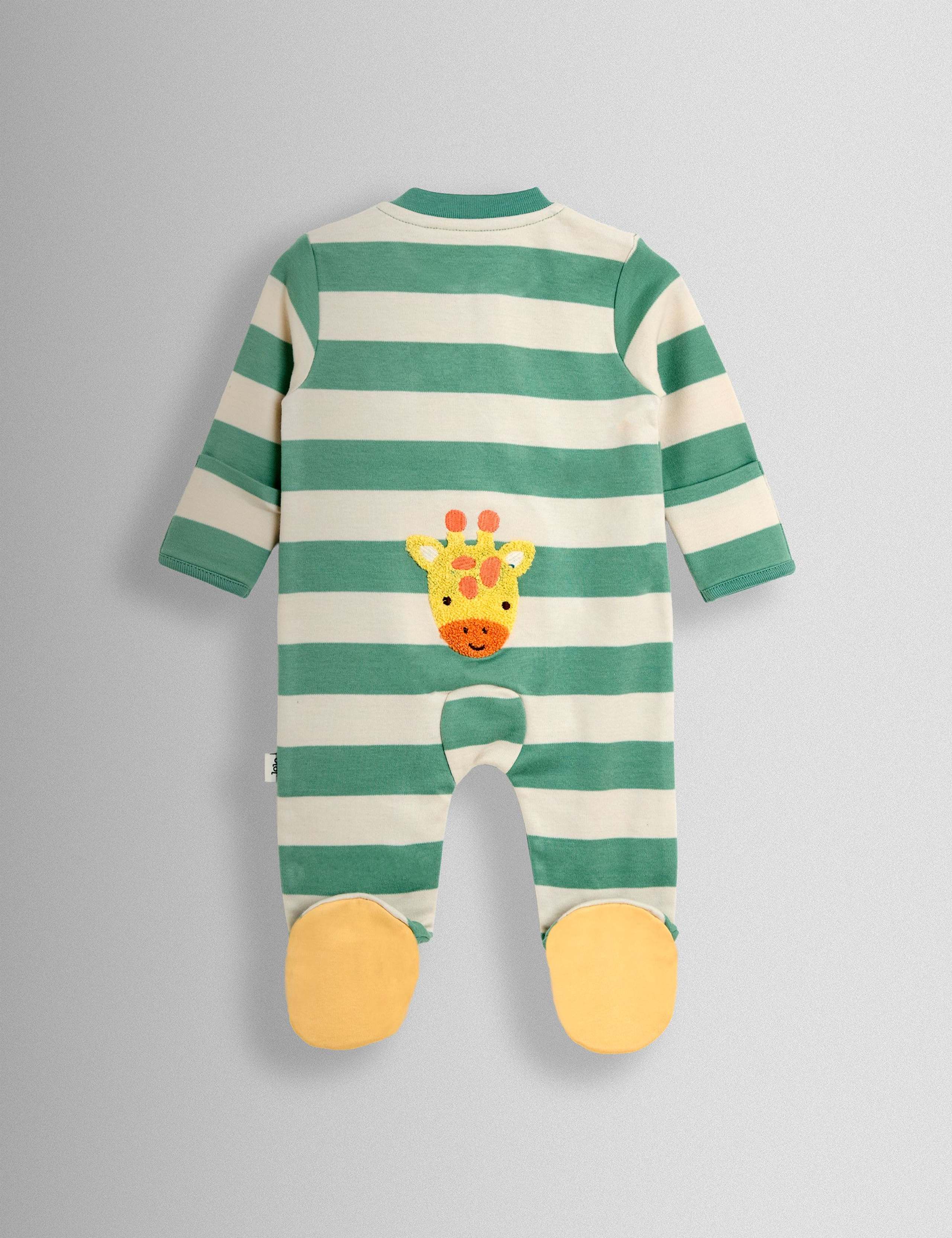Pure Cotton Striped Giraffe Sleepsuit (7lbs-18 Mths) 5 of 5