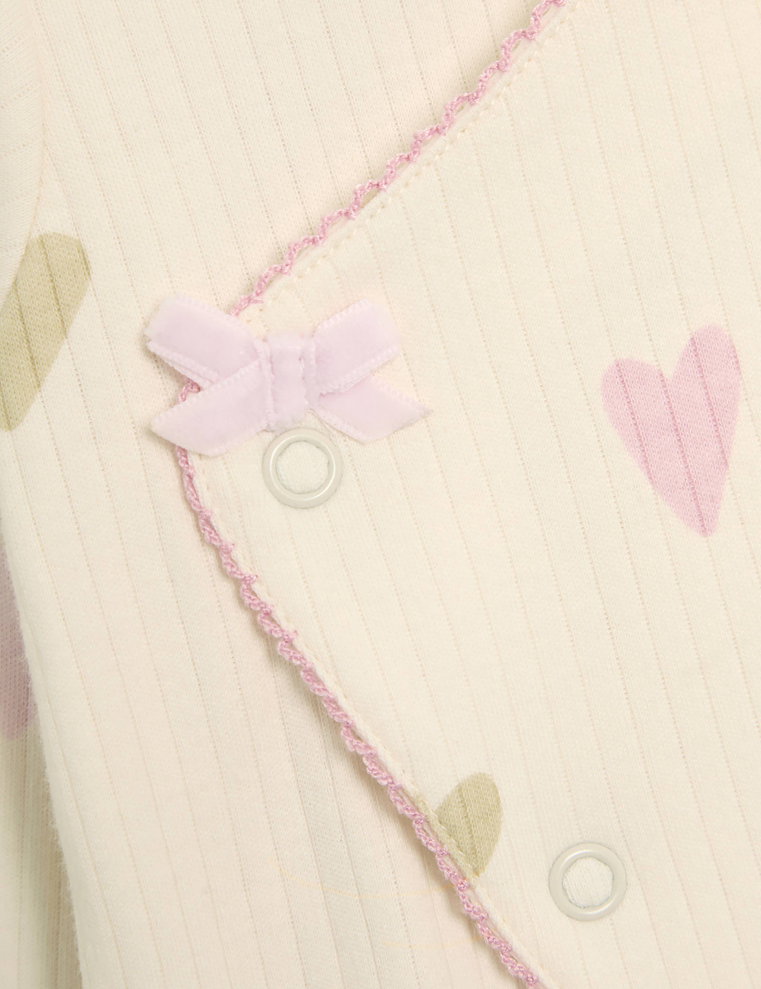 Pure Cotton Heart Sleepsuit (0-12 Mths) 3 of 3