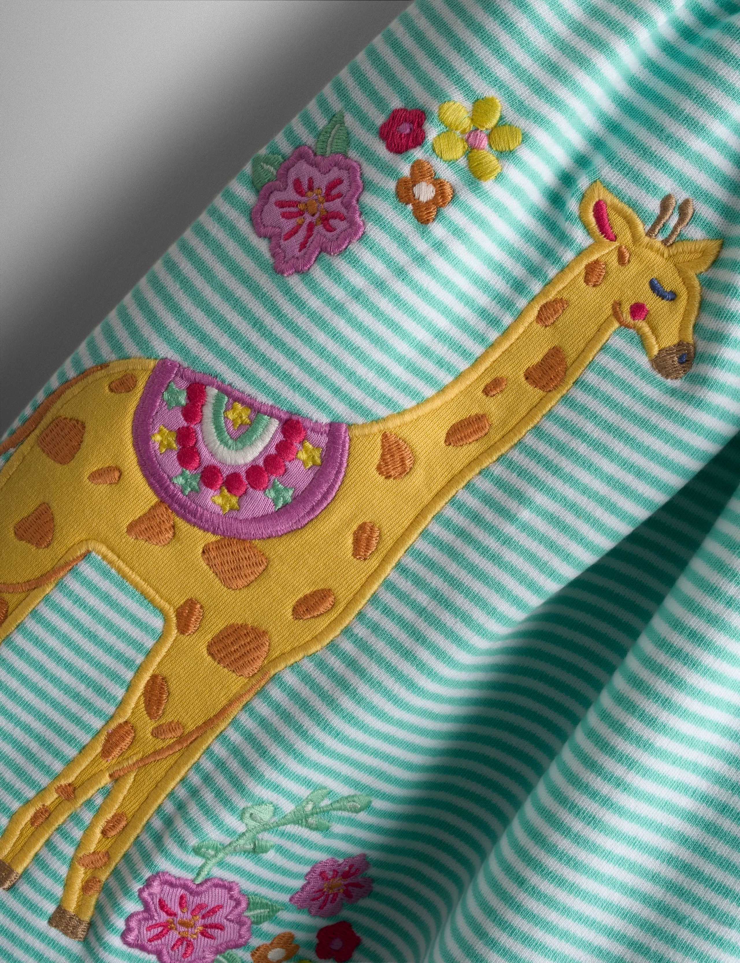 Pure Cotton Striped Giraffe Dress (6 Mths - 7 Yrs) 3 of 3