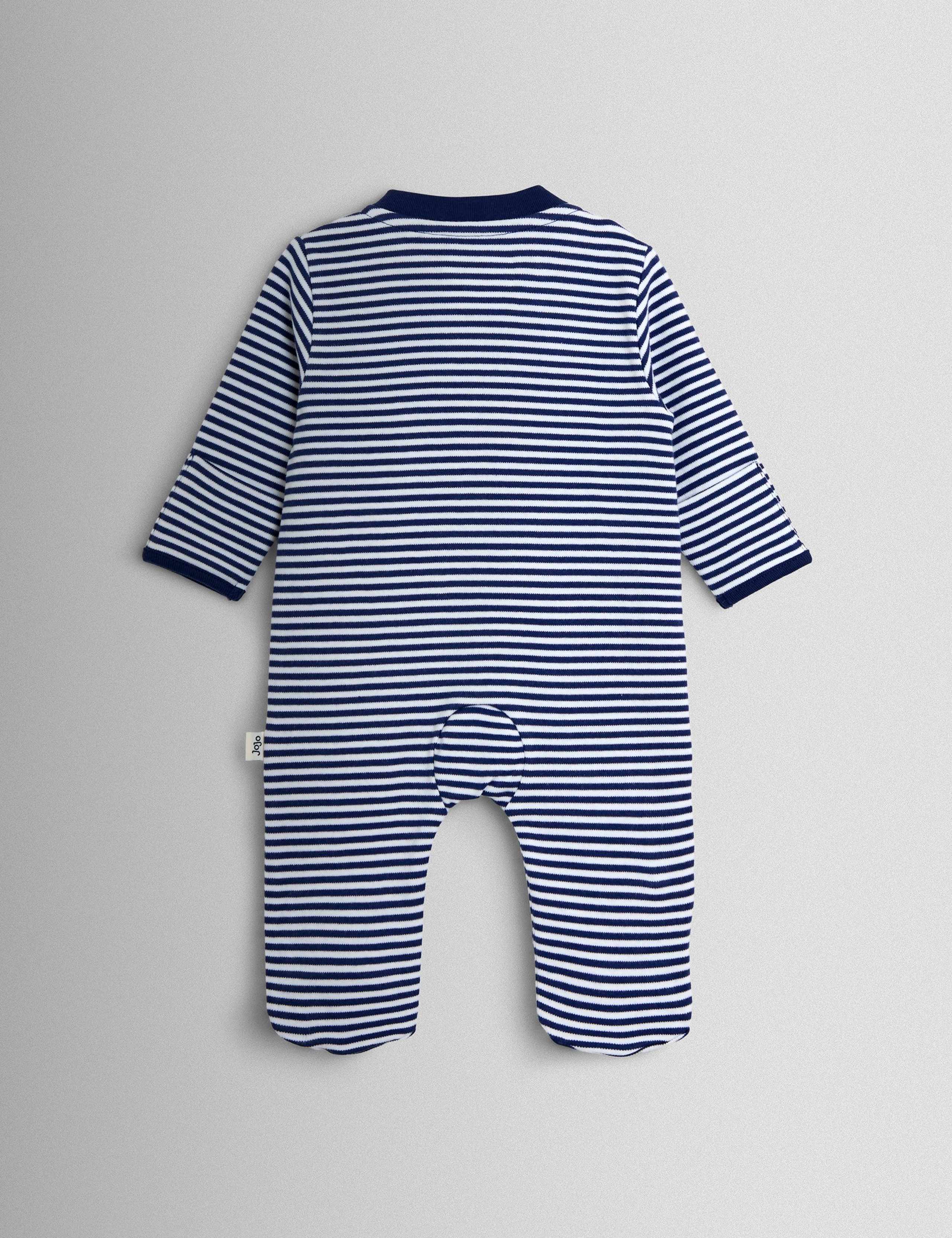Pure Cotton Striped Soldier Zip Sleepsuit (0-18 Months) 2 of 3