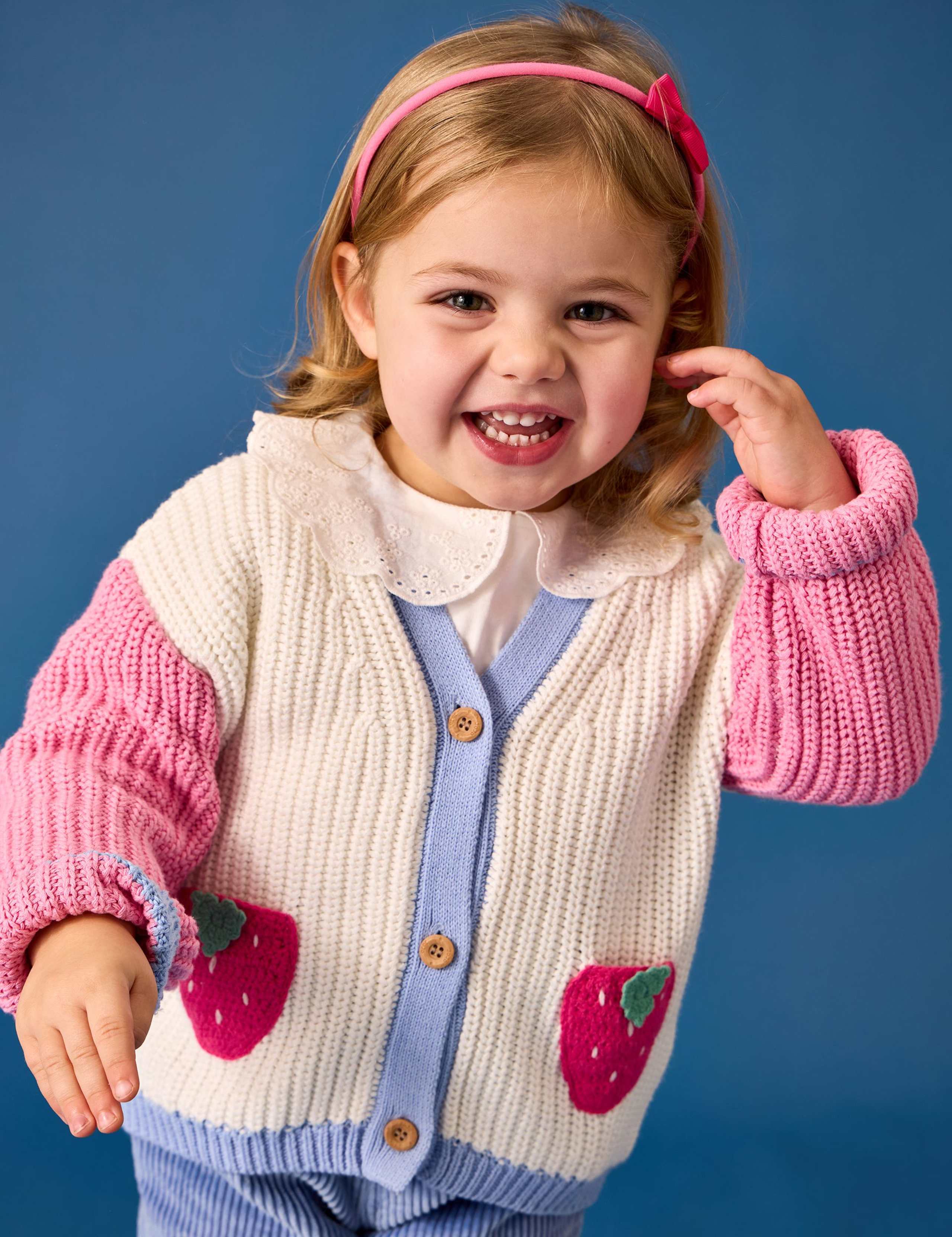 Pure Cotton Strawberry Cardigan (6 Months-7 Years) 1 of 7