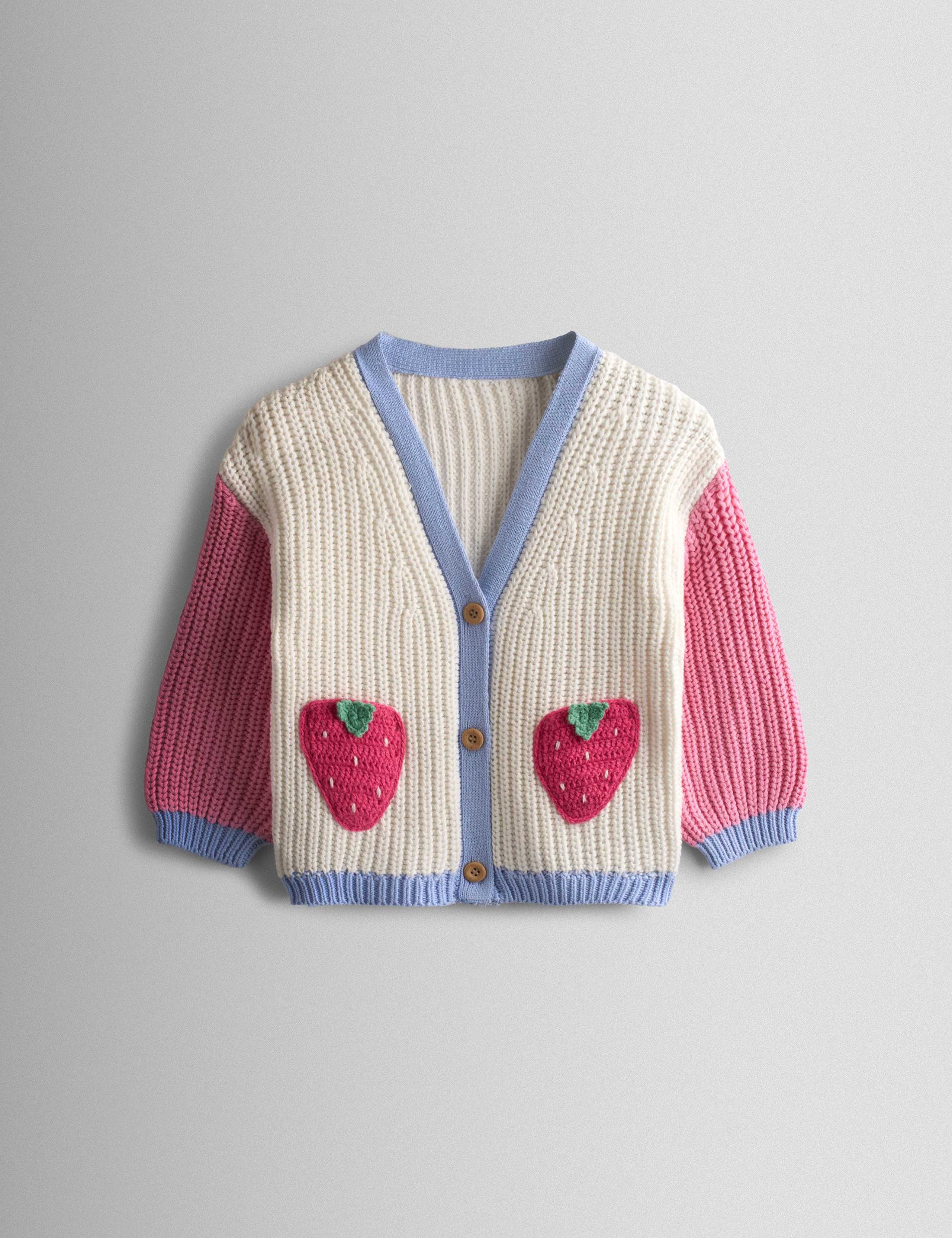 Pure Cotton Strawberry Cardigan (6 Months-7 Years) 4 of 7