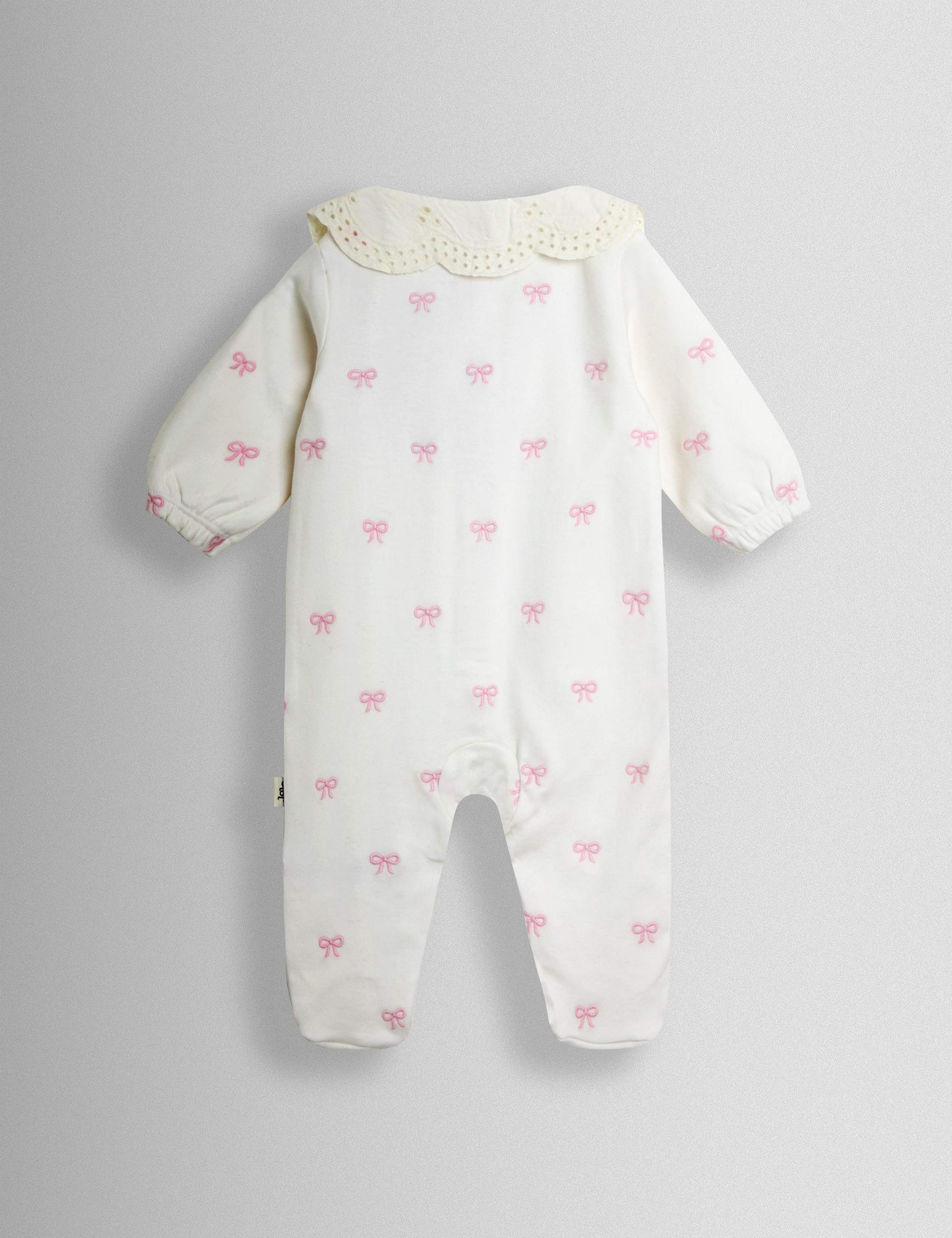Pure Cotton Bow Sleepsuit (0-18 Months) 2 of 3