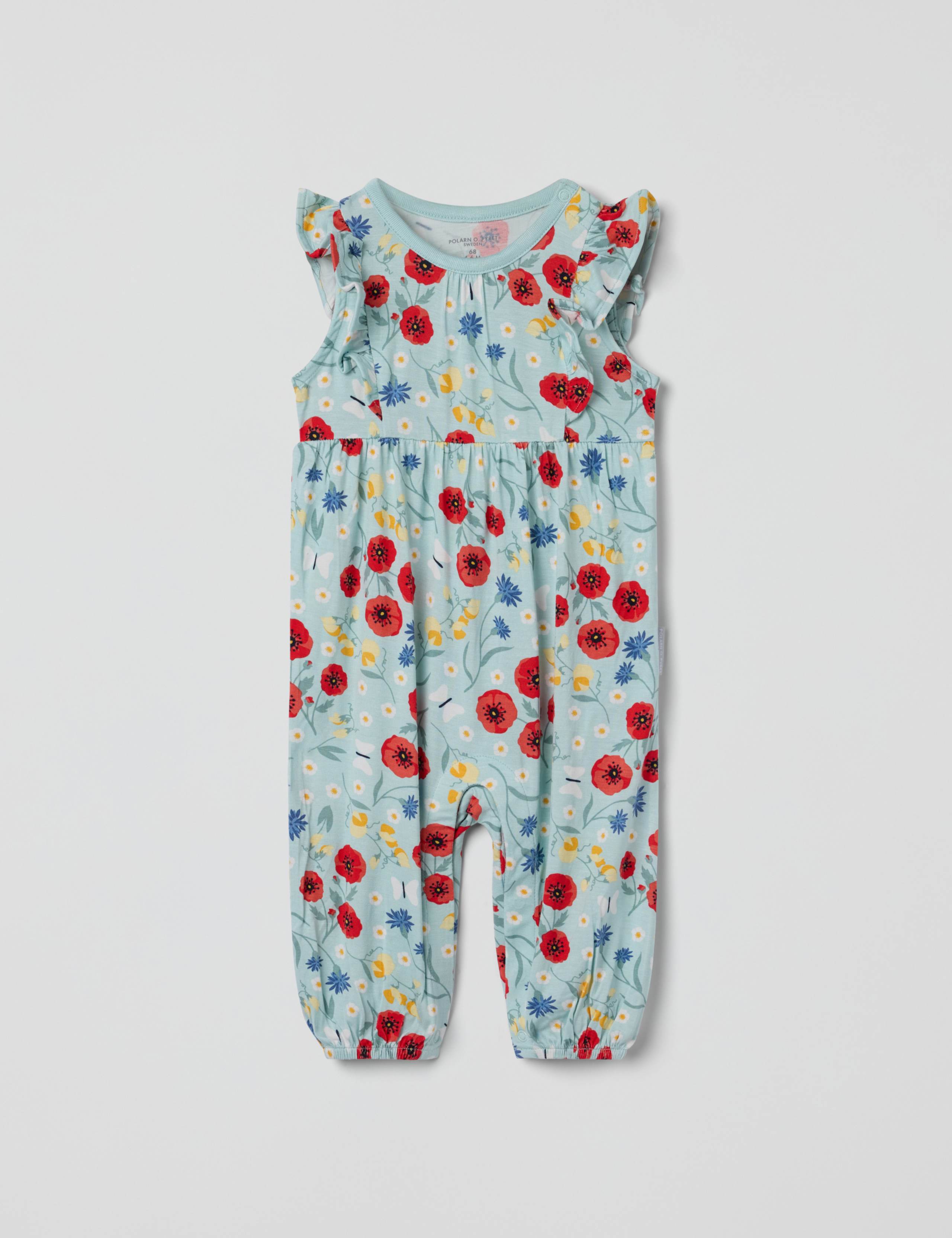 Poppy Print Romper (1-12 Mths) 1 of 3