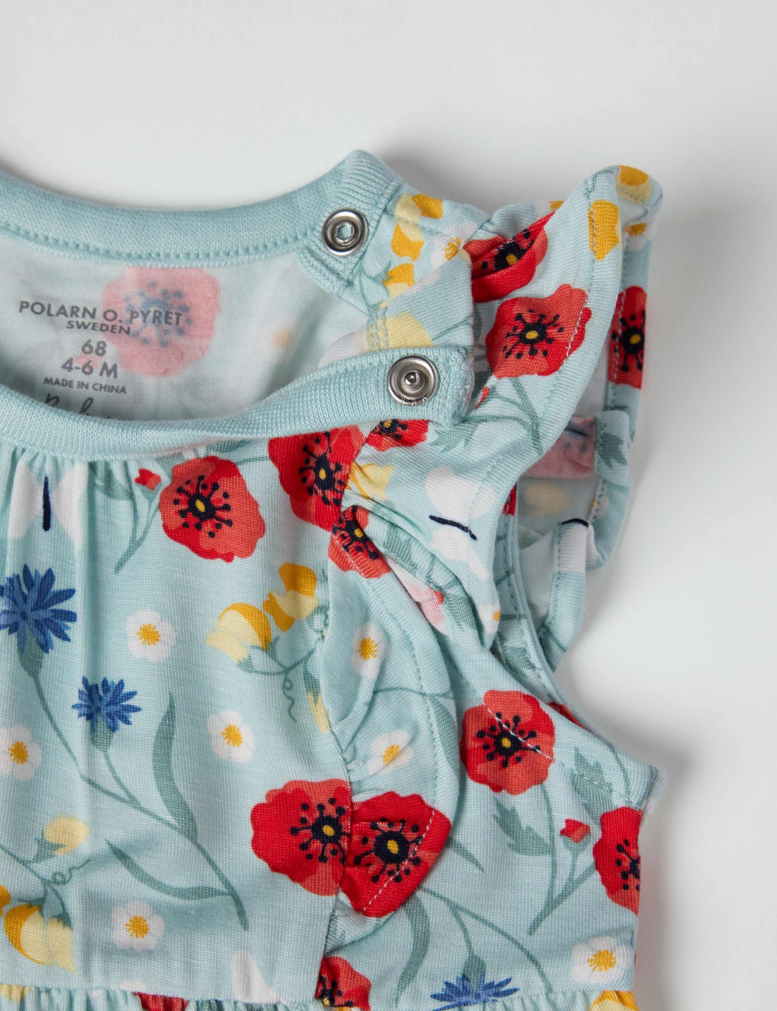 Poppy Print Romper (1-12 Mths) 2 of 3