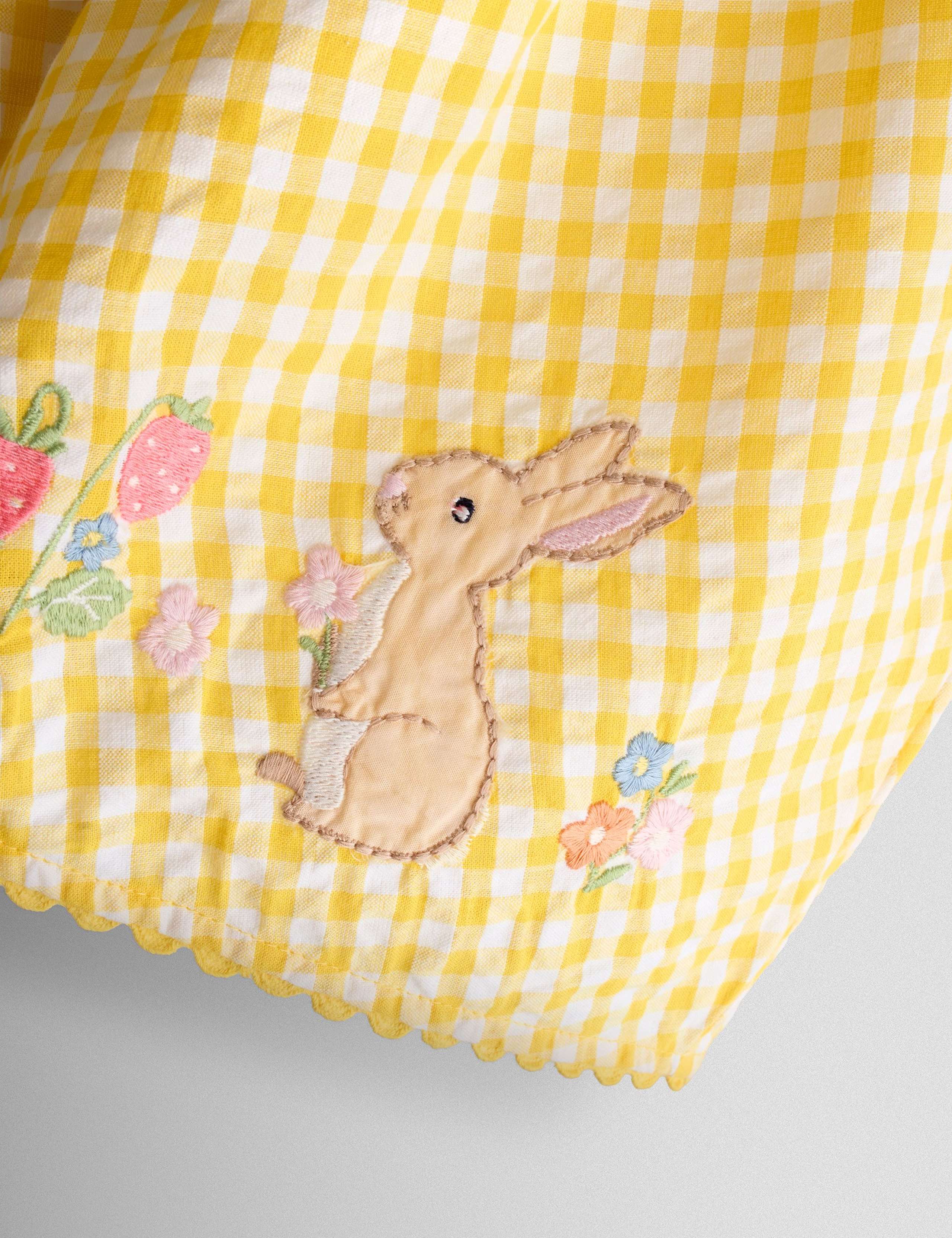 Pure Cotton Gingham Duck & Bunny Dress (6 Mths-7 Yrs) 5 of 5