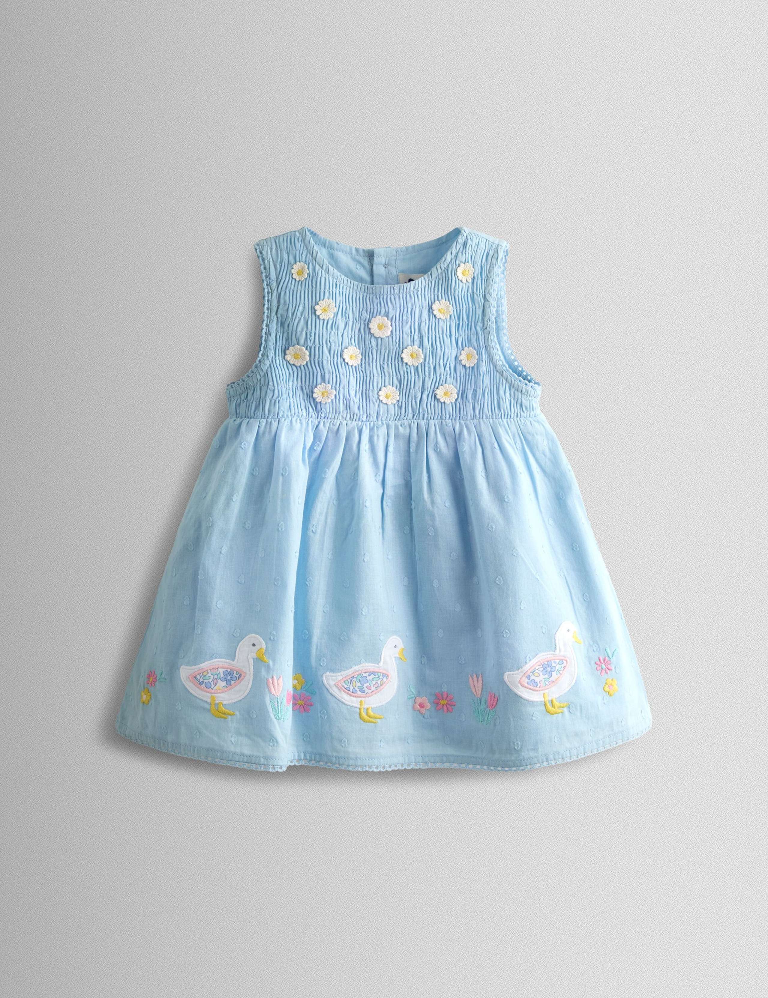 Pure Cotton Duck Dress (0-24 Months) 1 of 4
