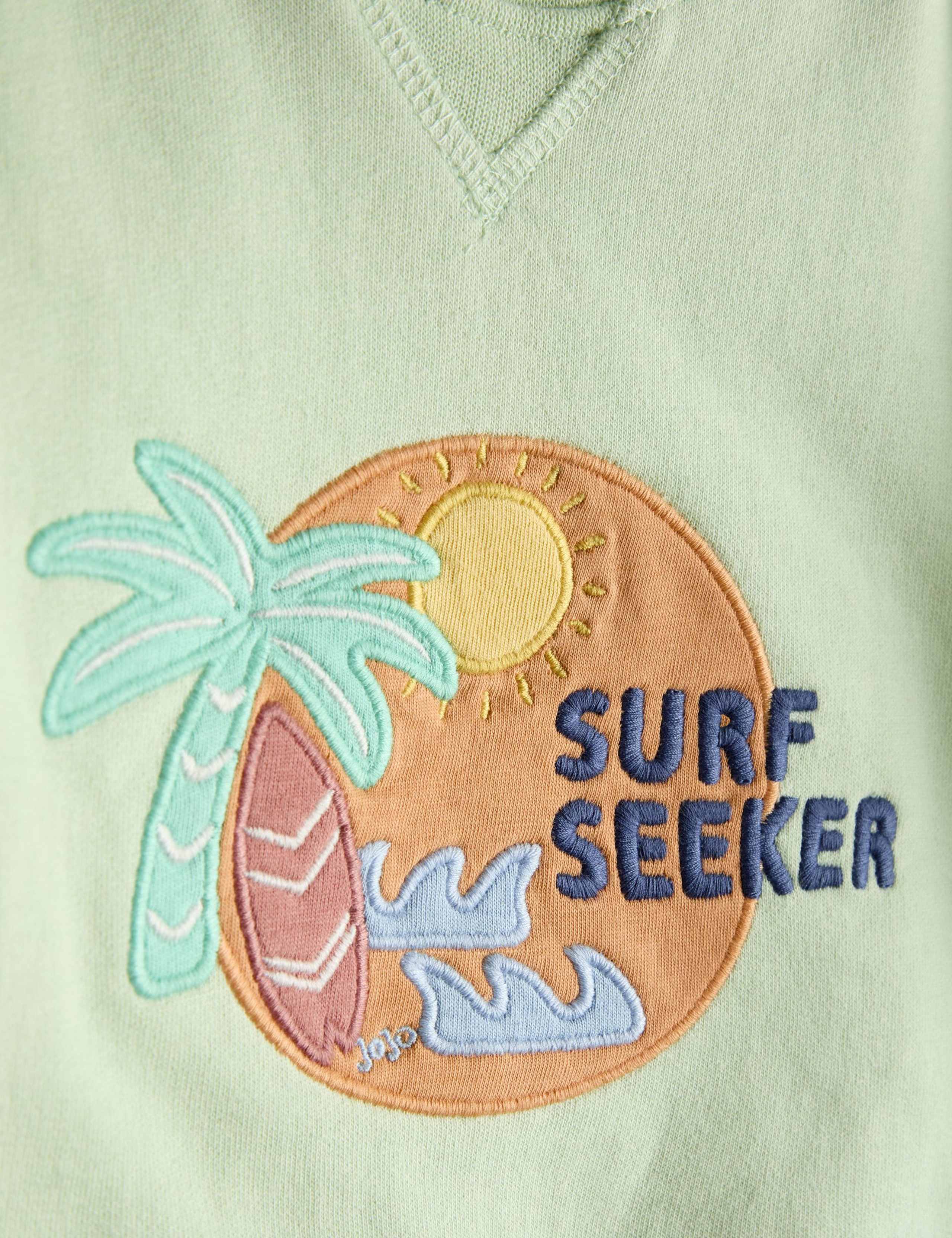 Pure Cotton Surf Seeker Slogan Sweatshirt (6 Months-7 Years) 2 of 3