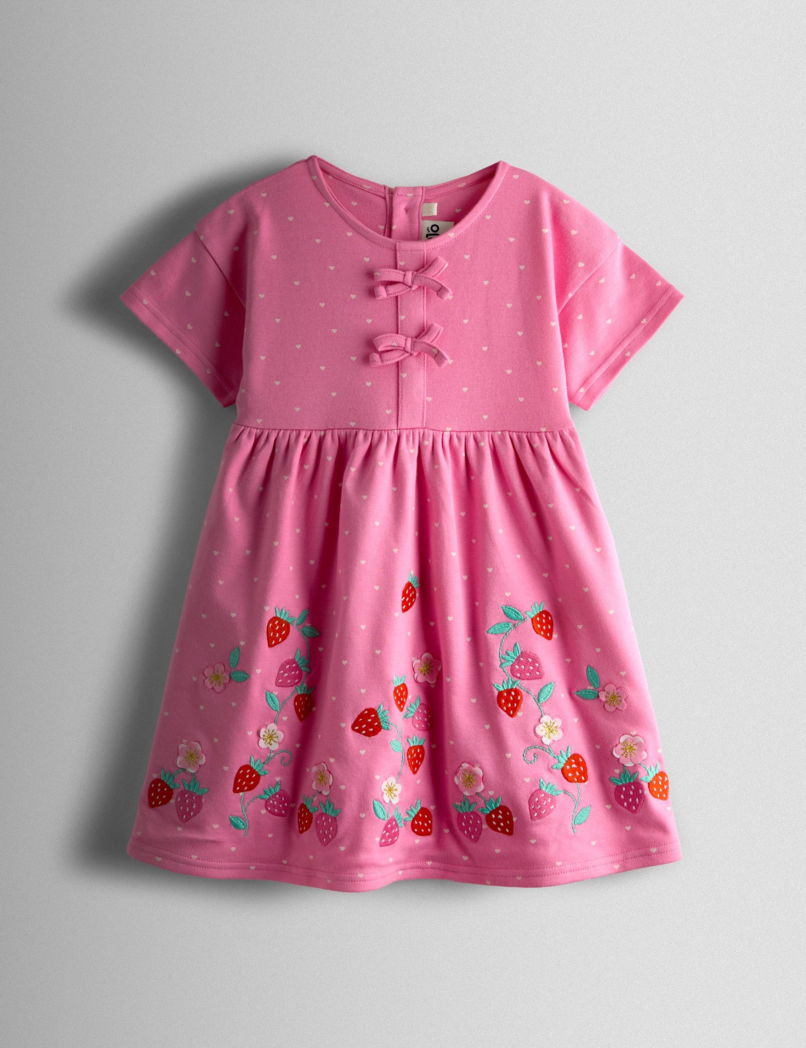 Strawberry Applique Bow Dress (6 Mths-7 Yrs) 1 of 3