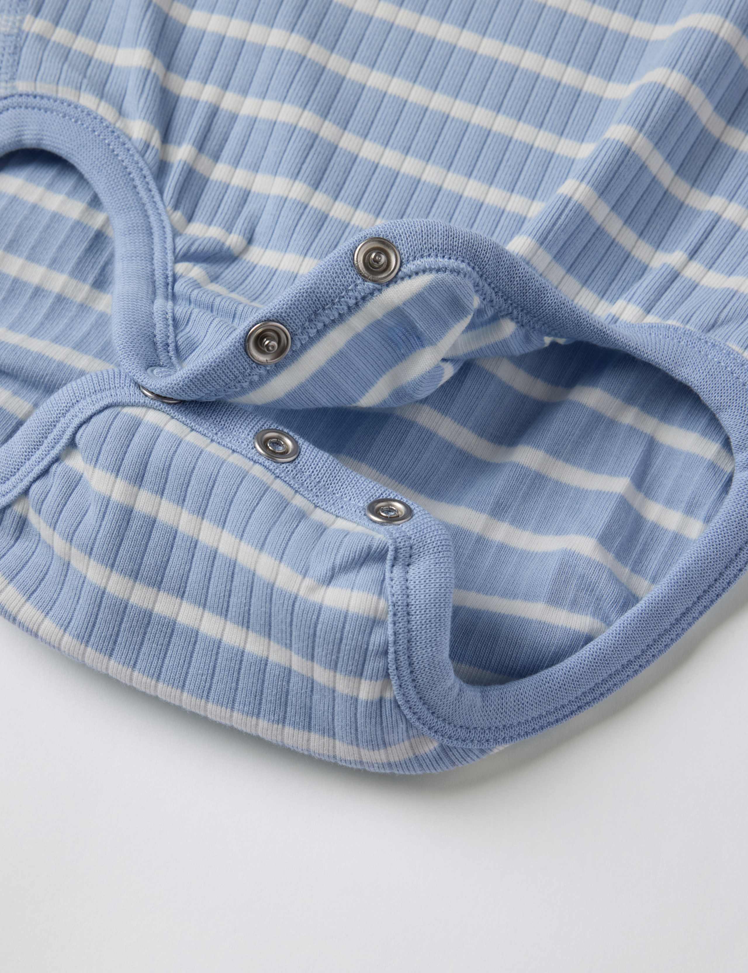 Cotton Rich Ribbed Striped Whale Bodysuit (1-12 Mths) 3 of 4