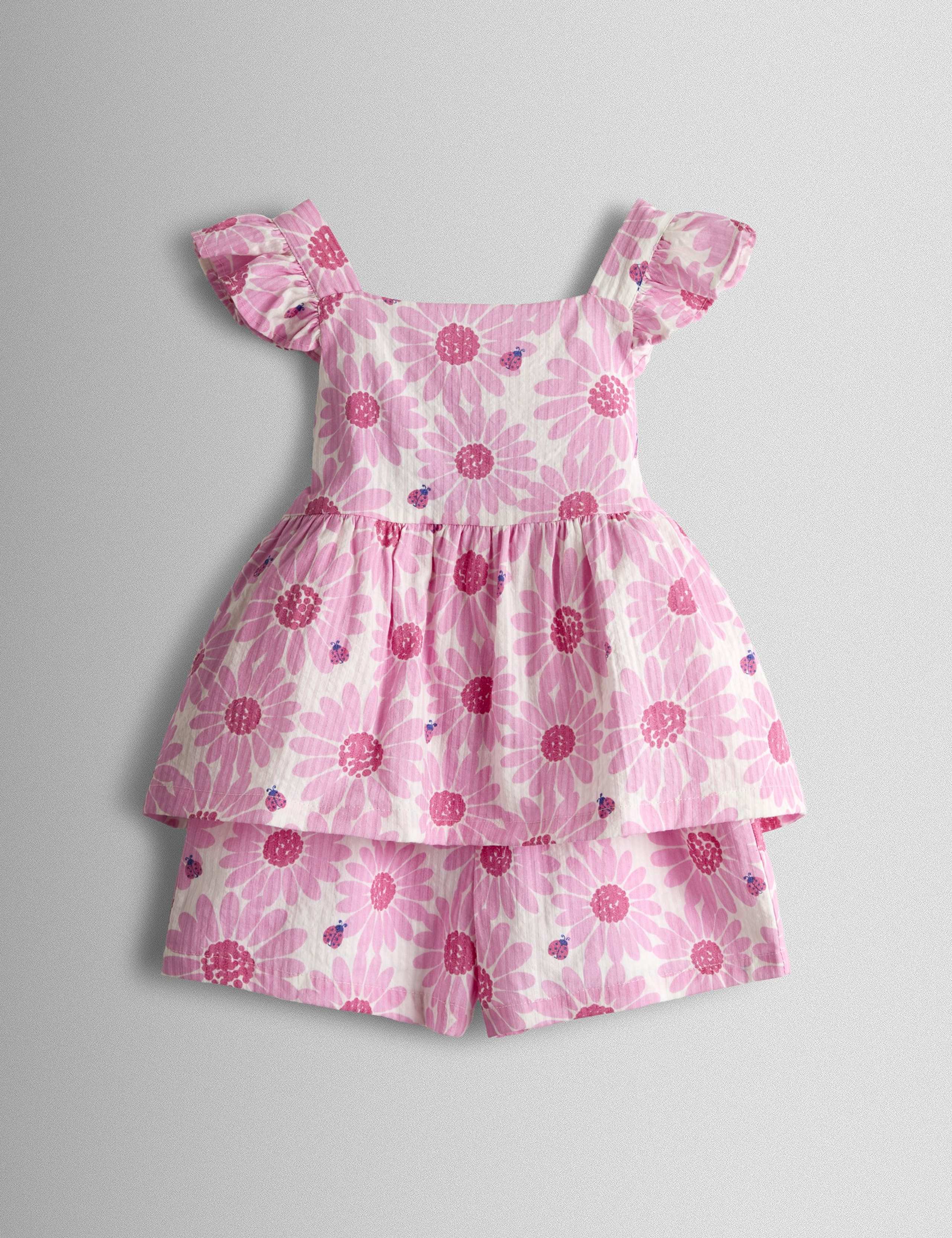 2 Piece Floral Frill Detail Top & Shorts Set (6 Mths-9 Yrs) 1 of 6