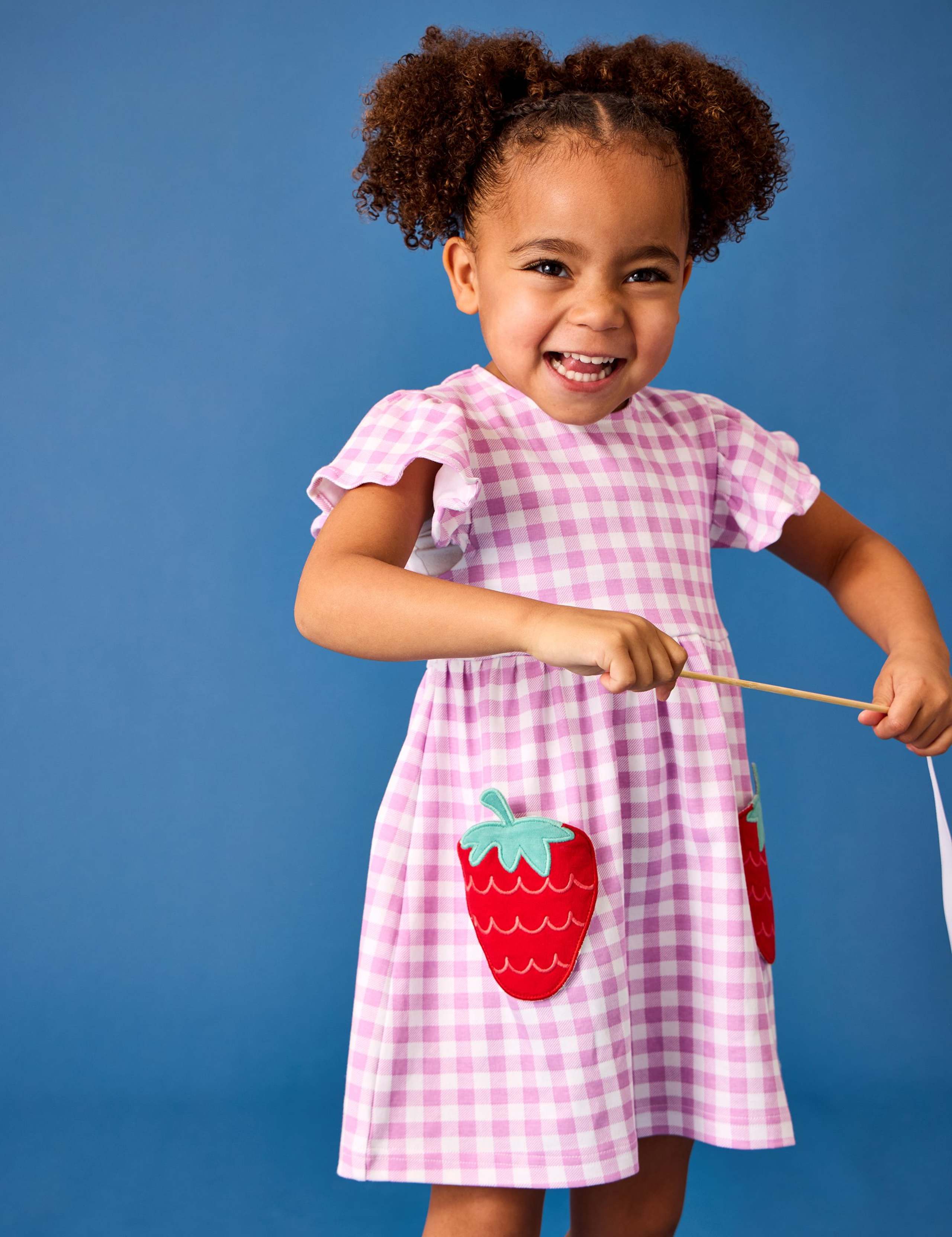 Pure Cotton Strawberry Applique Dress (6 Months-7 Years) 1 of 7