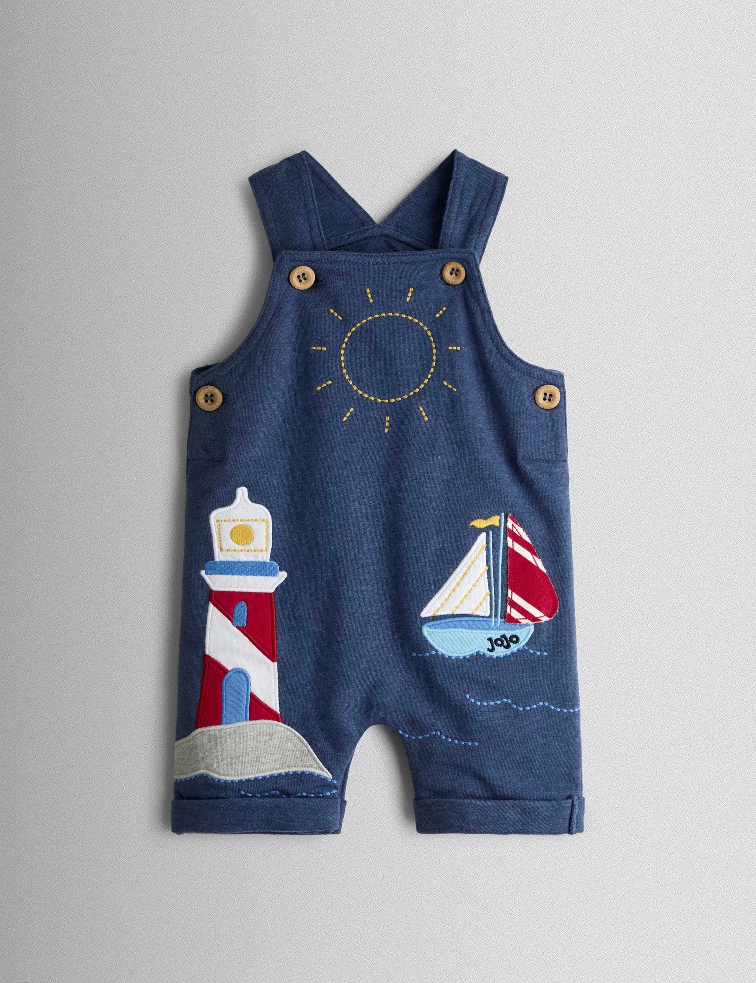 2 Piece Pure Cotton Seaside Dungaree Outfit (0-24 Mths) 6 of 6
