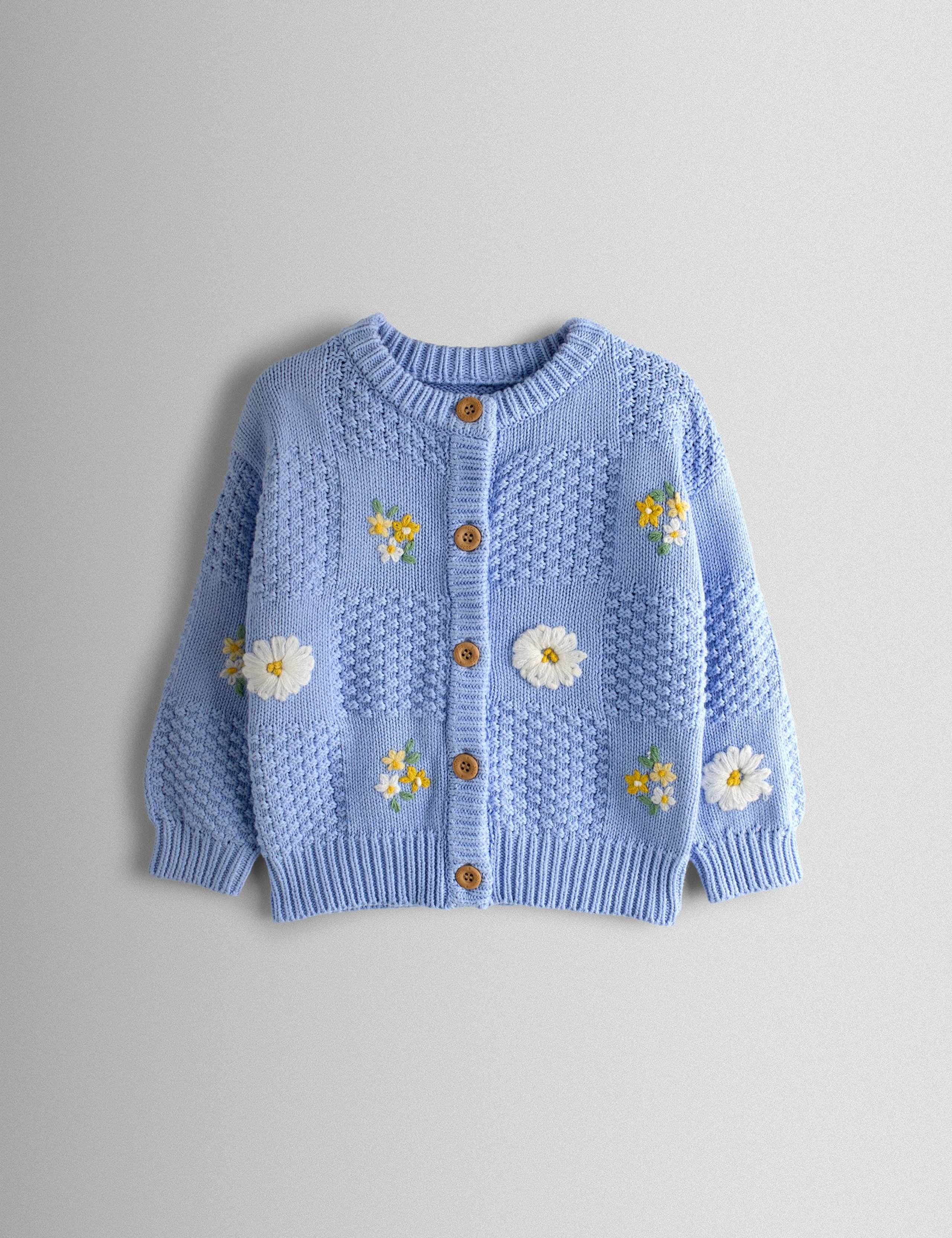 Pure Cotton Daisy Cardigan (6 Mths-9 Yrs) 3 of 6
