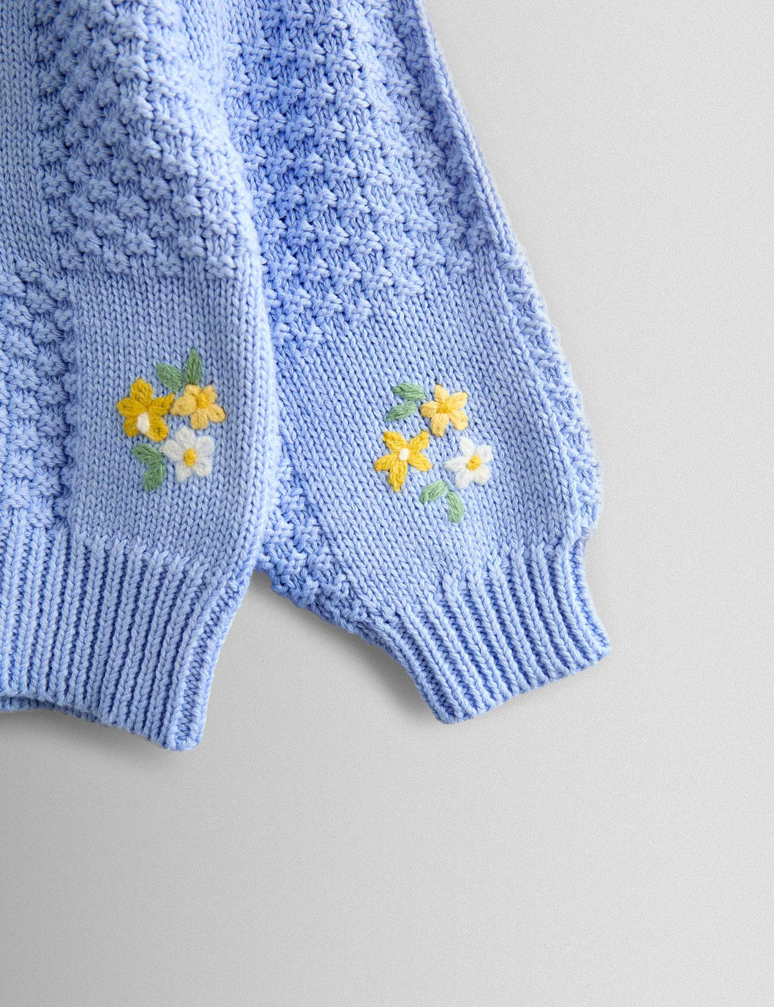 Pure Cotton Daisy Cardigan (6 Mths-9 Yrs) 5 of 6