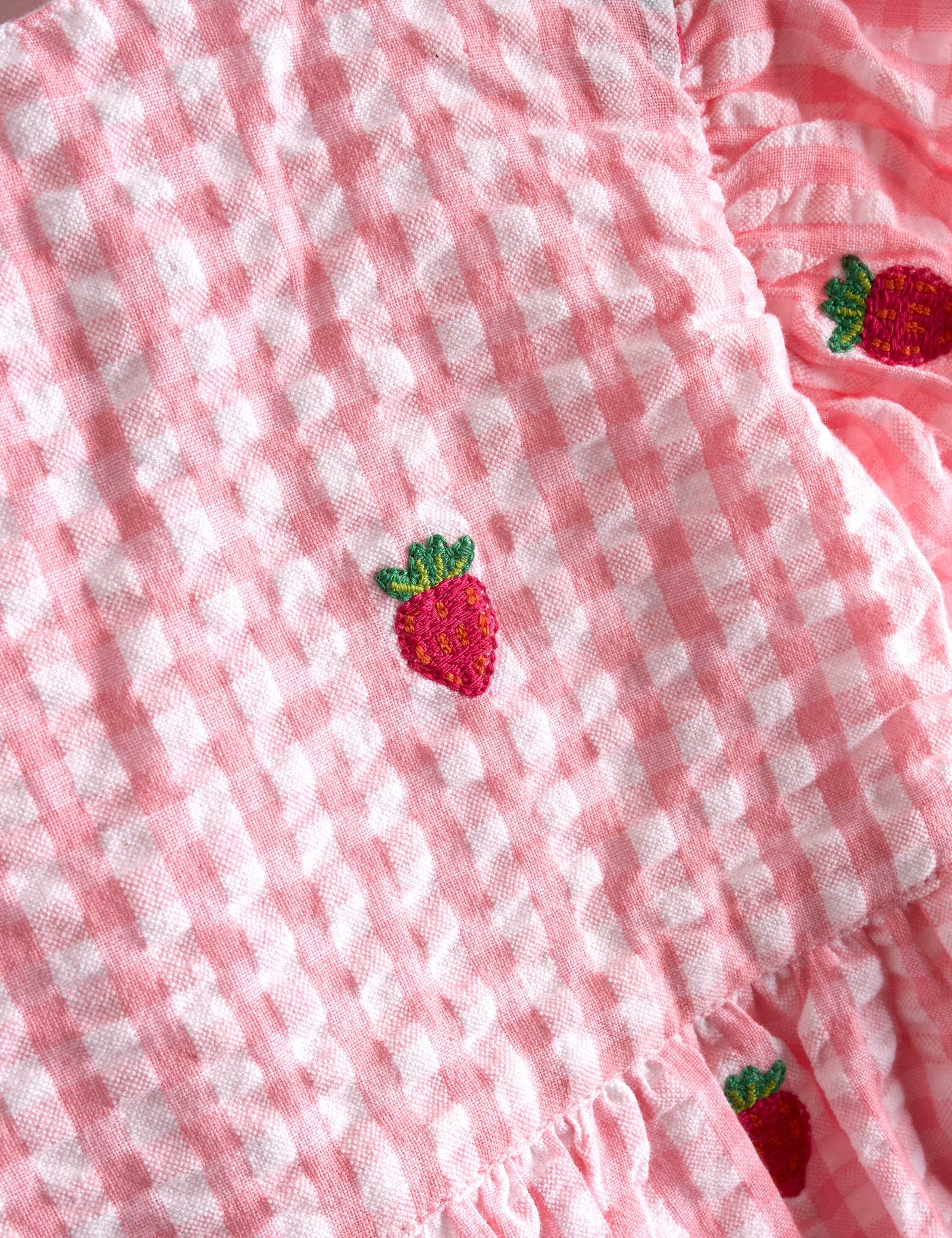 Pure Cotton Gingham Strawberry Dress (0-9 Yrs) 7 of 8