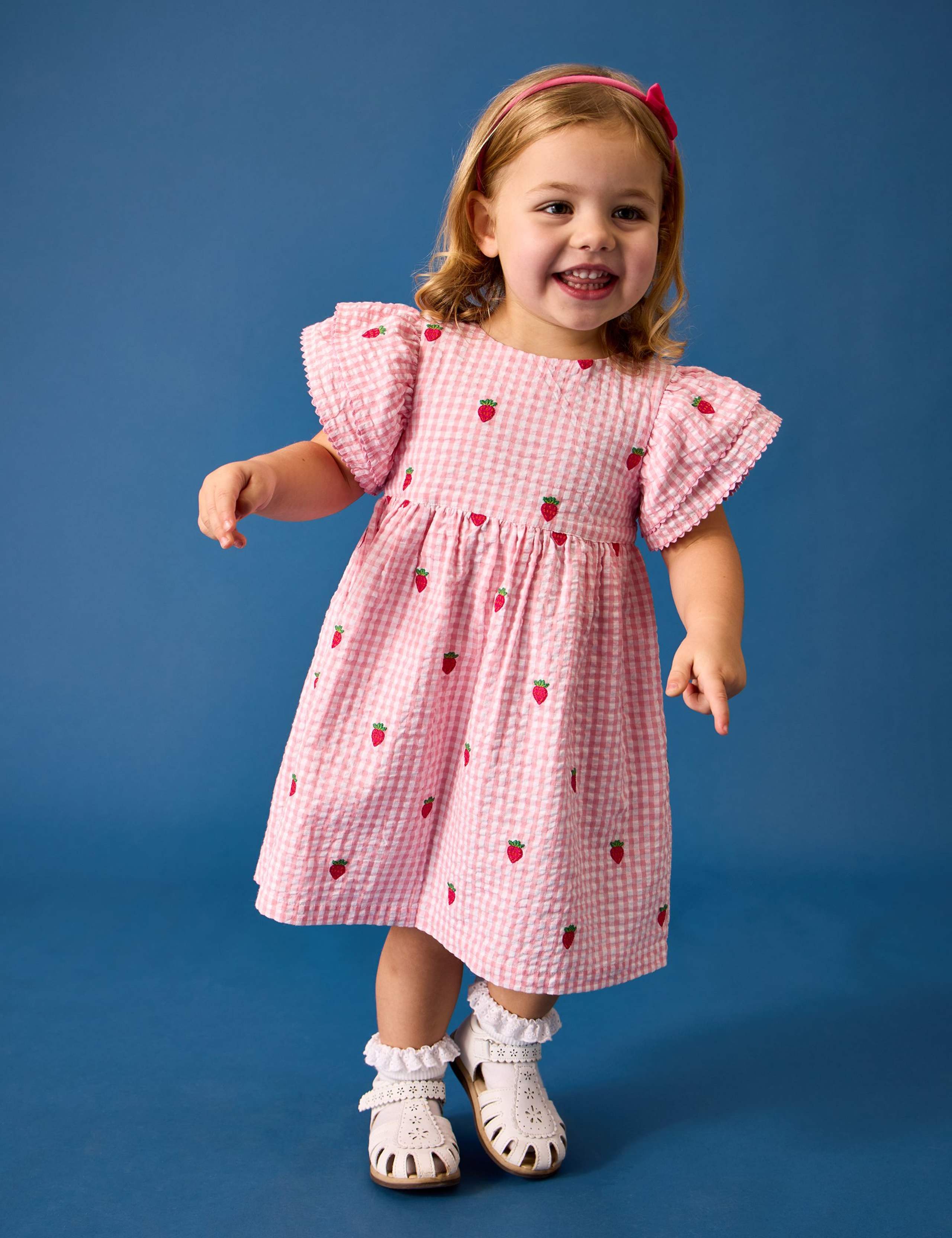Pure Cotton Gingham Strawberry Dress (0-9 Years) 8 of 8