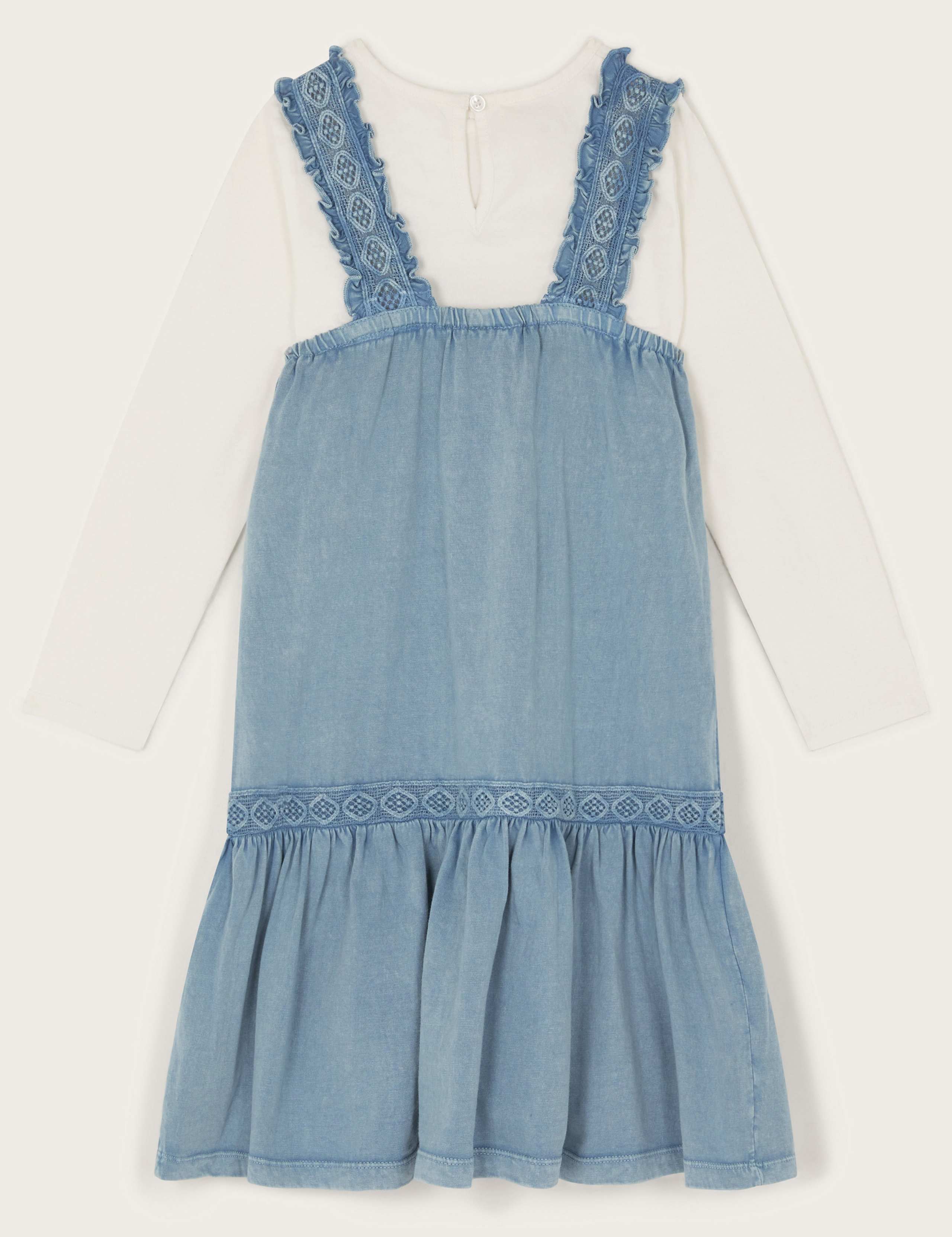 2pc Pure Cotton Embroidered Pinafore Outfit (3-15 Yrs) 4 of 4