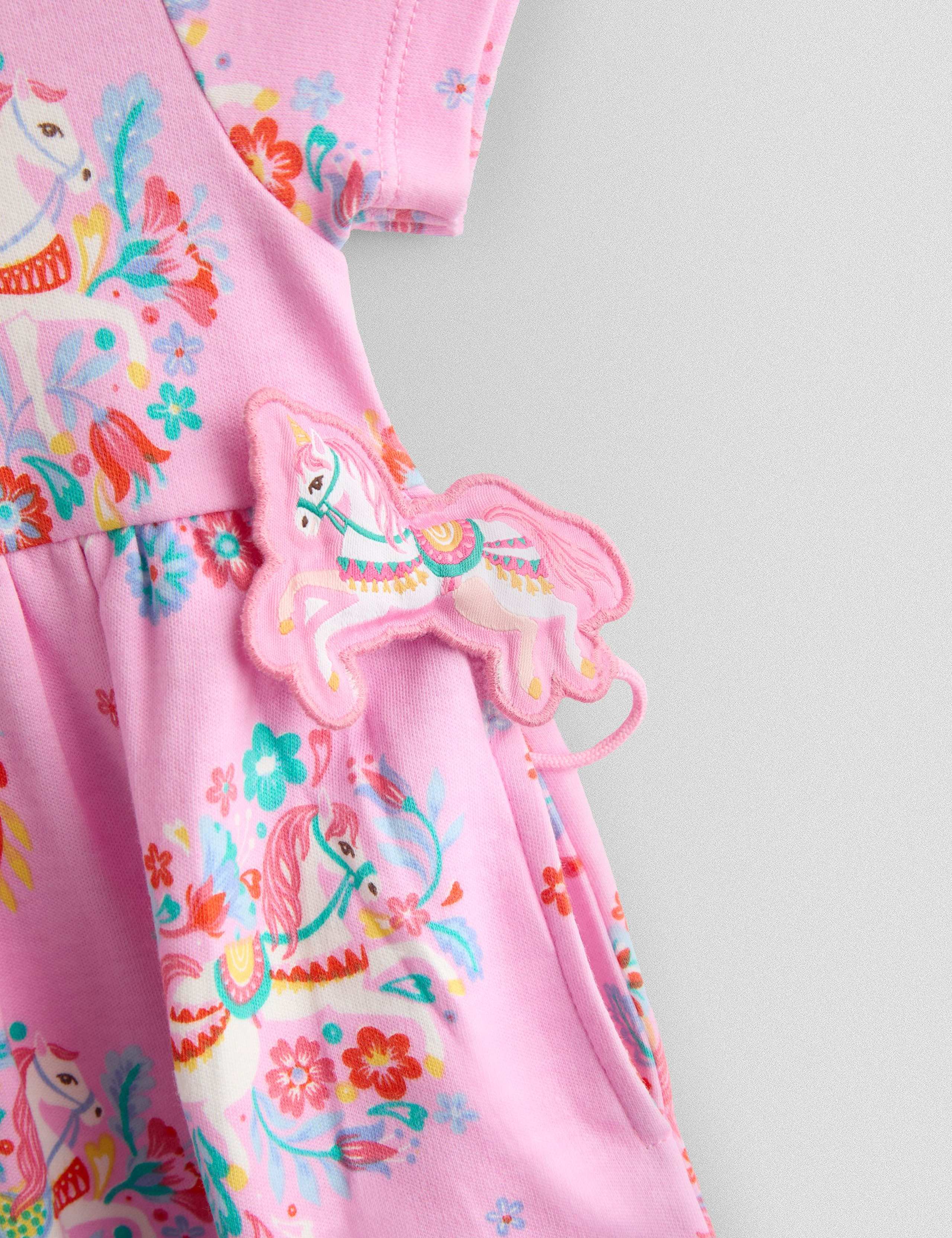 Pure Cotton Unicon Pet In Pocket Dress (6 Mths - 7 Yrs) 2 of 3