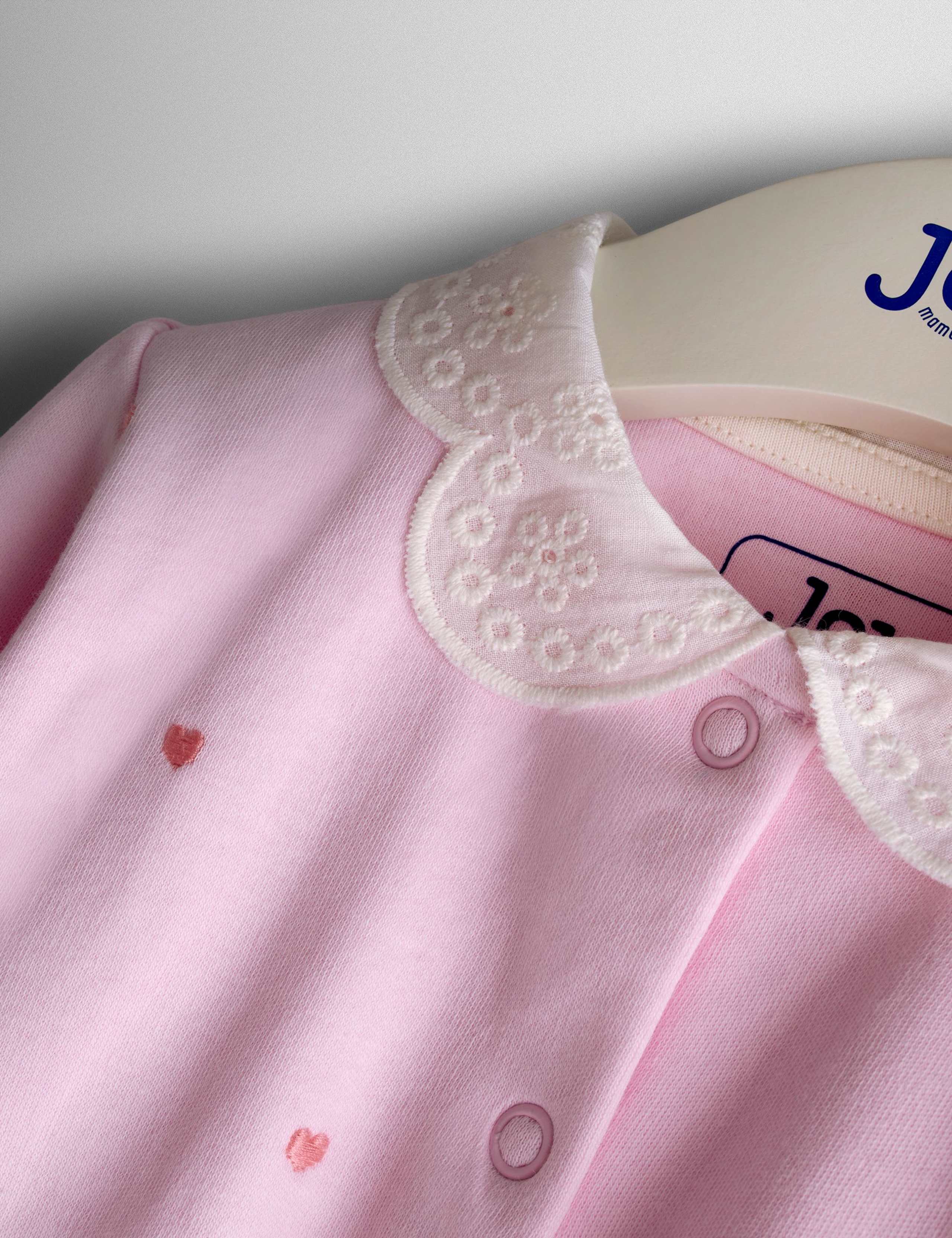 2 Piece Pure Cotton Embroidered Sleepsuit with Hat (7lbs-18 Mths) 6 of 8