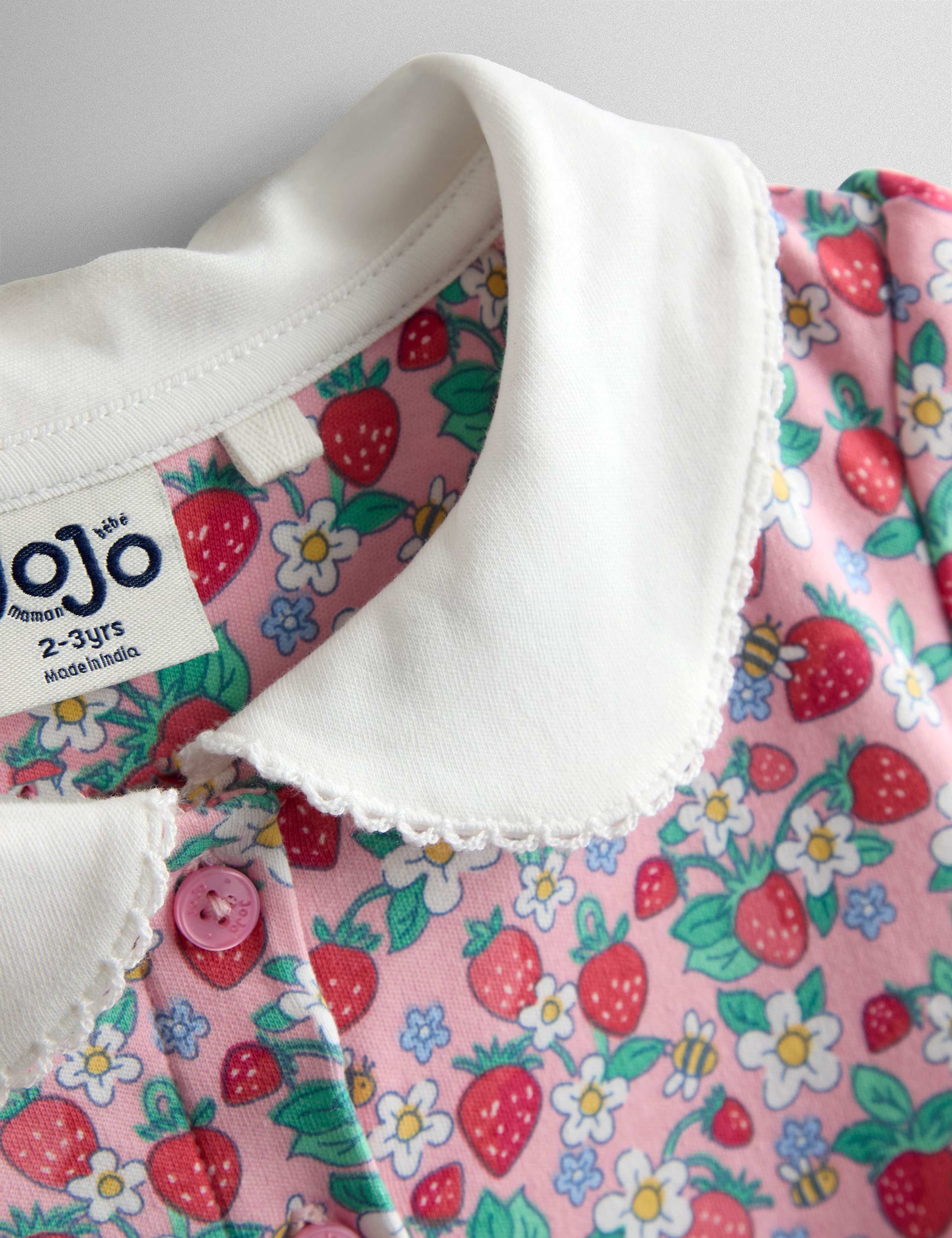 Pure Cotton Strawberry Pet In Pocket Dress (6 Mths - 7 Yrs) 2 of 4