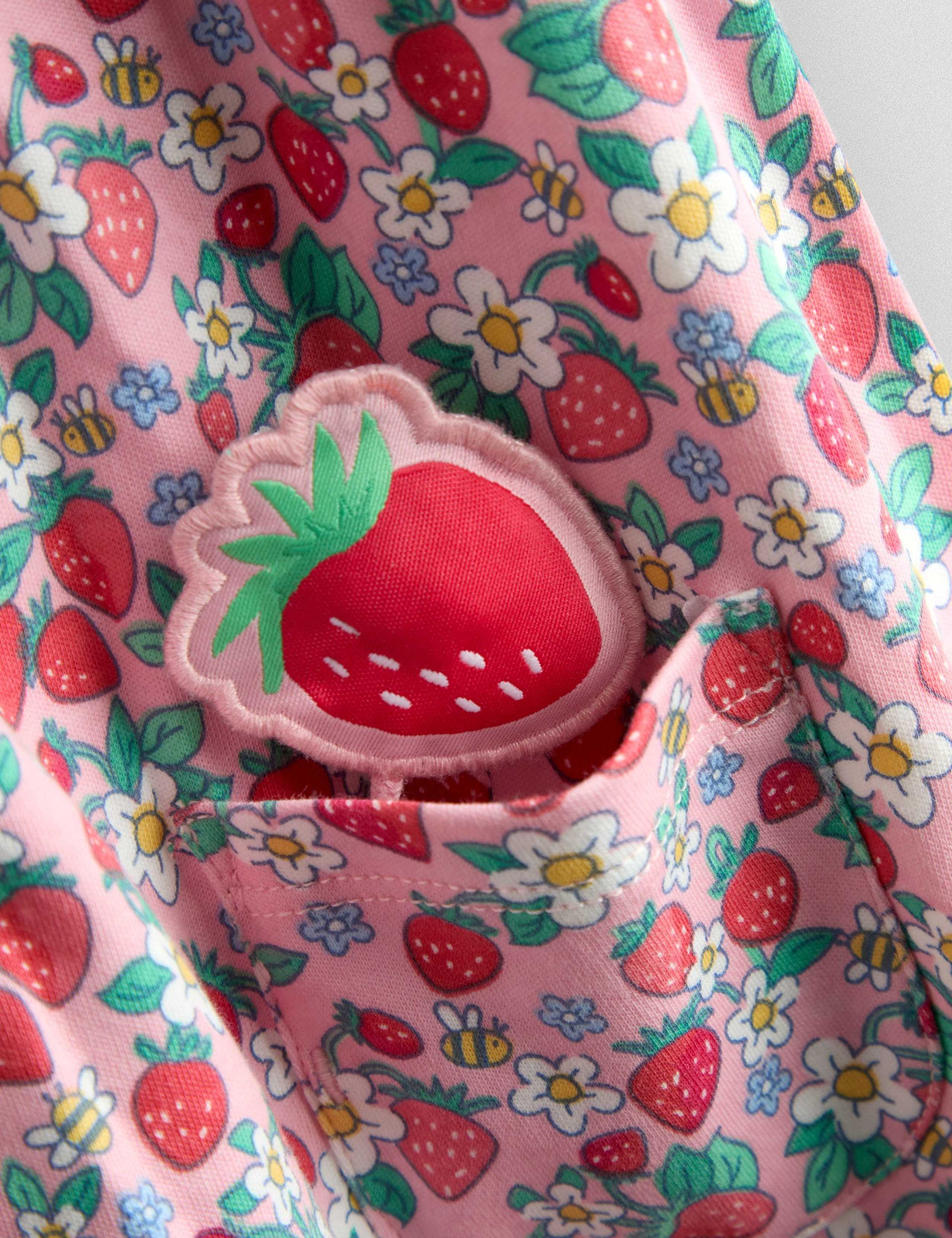 Pure Cotton Strawberry Pet In Pocket Dress (6 Mths - 7 Yrs) 4 of 4