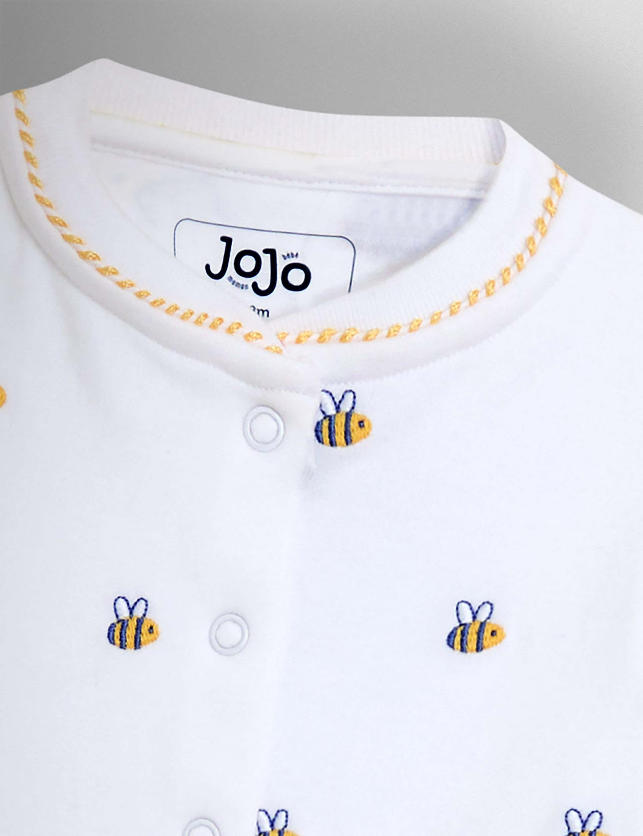 Pure Cotton Embroidered Bee Sleepsuit (0-18 Months) 3 of 3