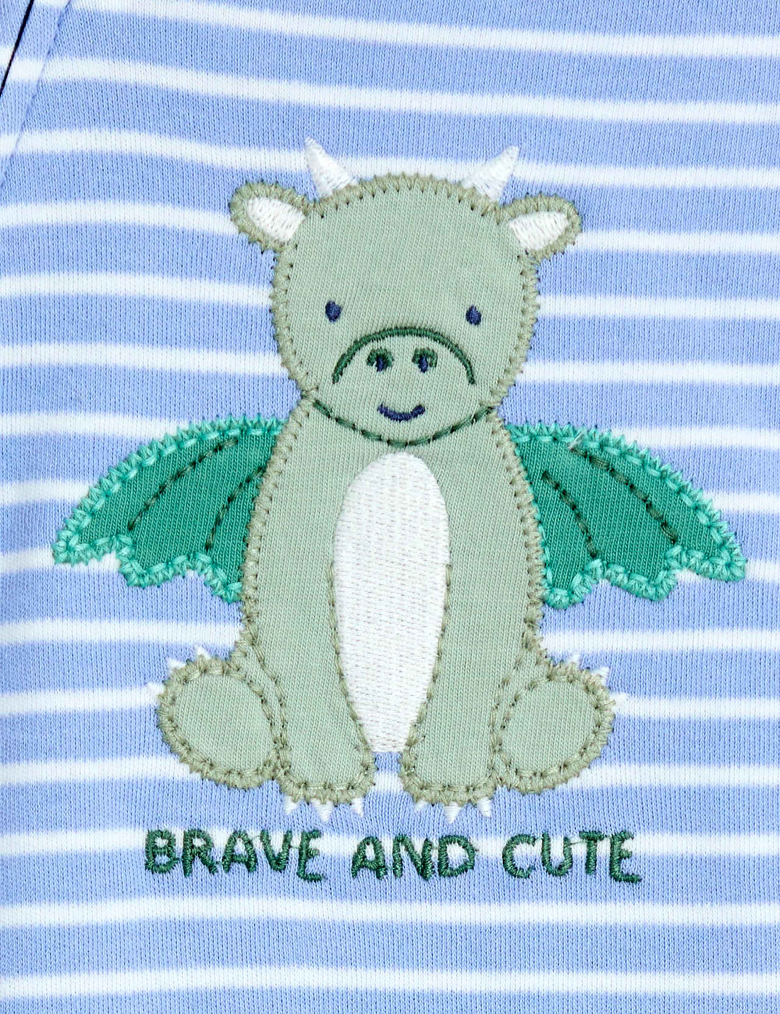 Pure Cotton Striped Dragon Sleepsuit (3-18 Months) 3 of 3