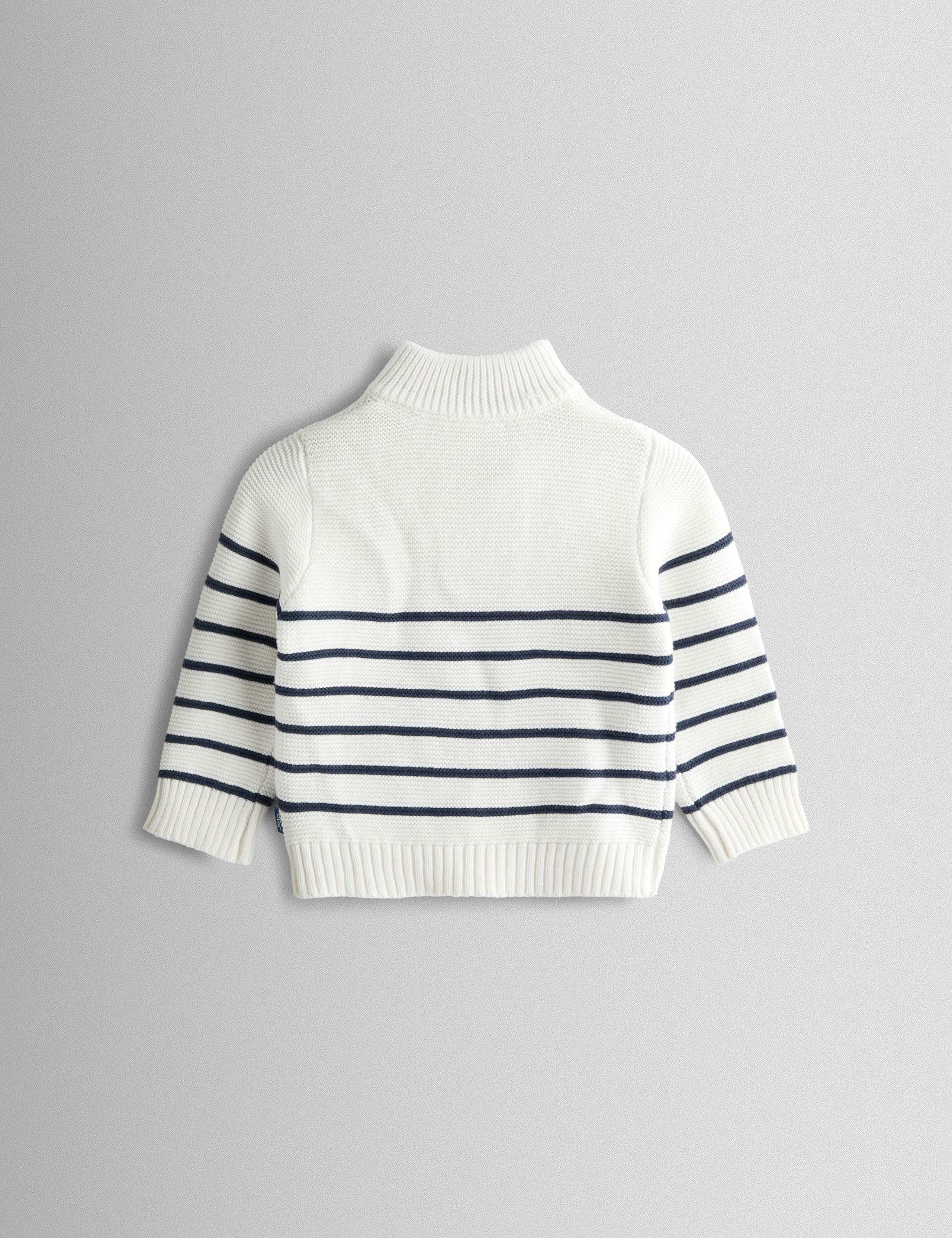 Pure Cotton Striped Half Zip Jumper (6 Mths-9 Yrs) 4 of 4