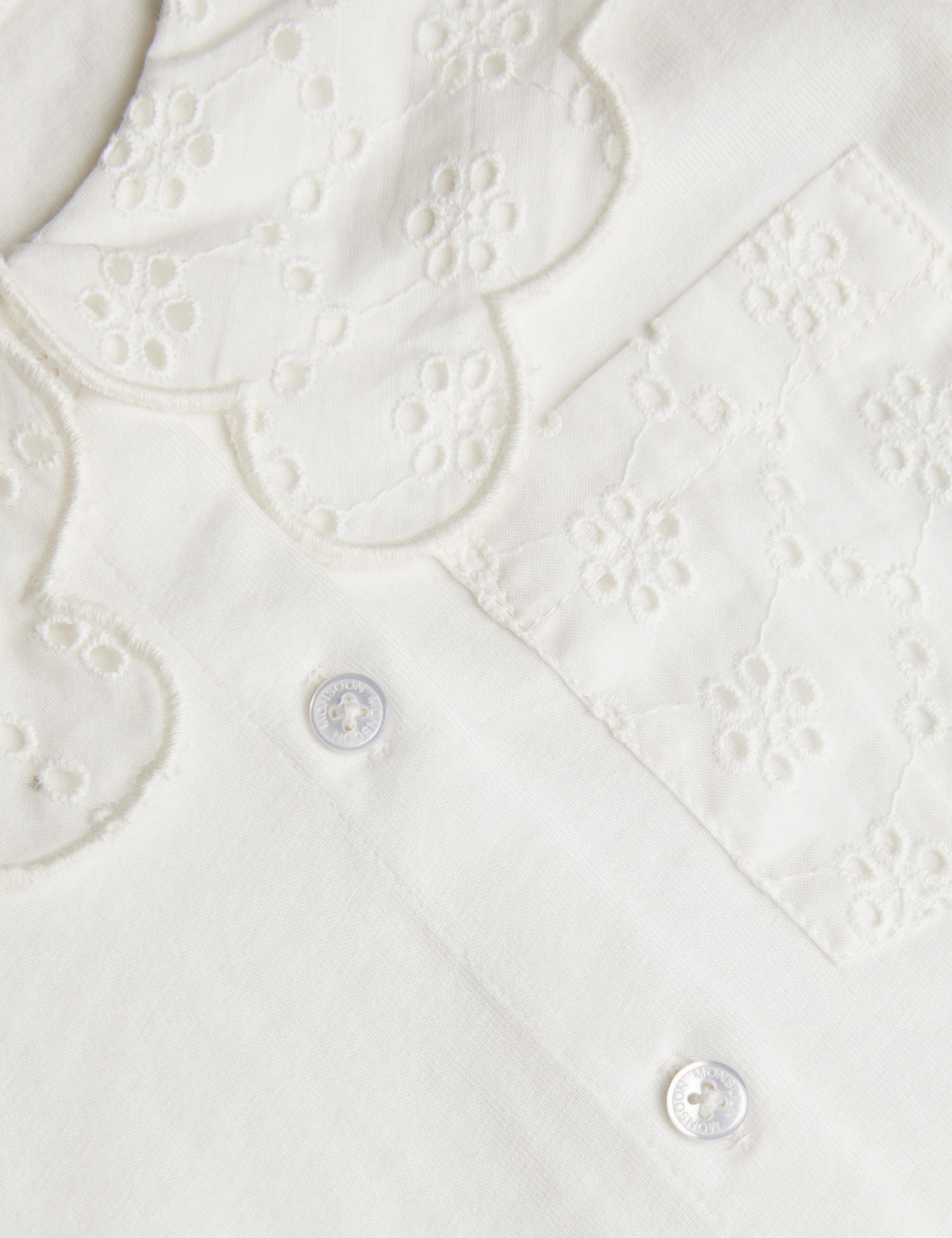 Pure Cotton Broderie Blouse (3-15 Yrs) 2 of 3