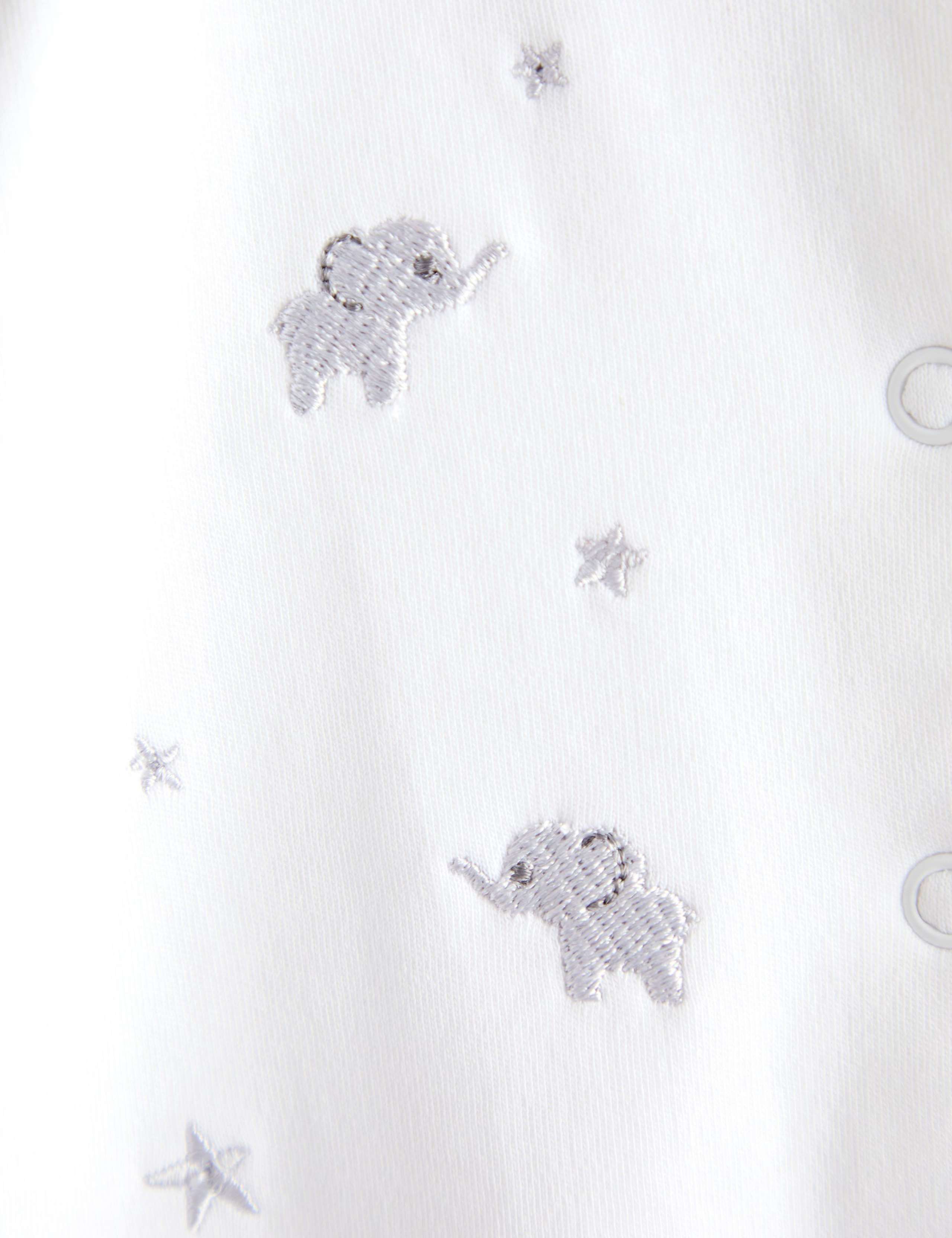 Pure Cotton Born in 2026 Elephant Sleepsuit (0-6 Months) 4 of 4