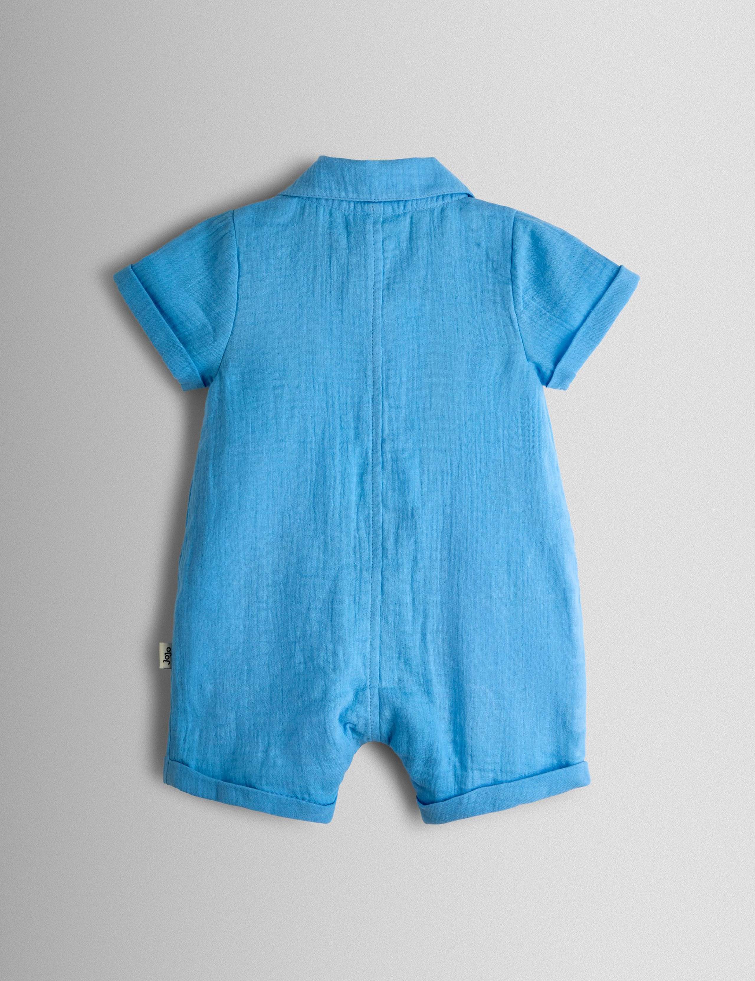 Pure Cotton Embroidered Safari Romper (0-24 Mths) 2 of 3