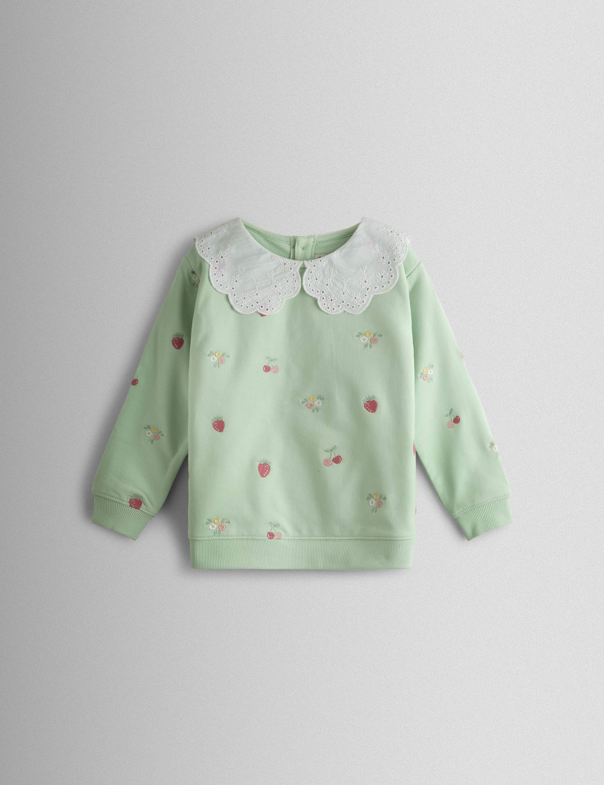 Pure Cotton Embroidered Sweatshirt (6 Mths - 7 Yrs) 1 of 3