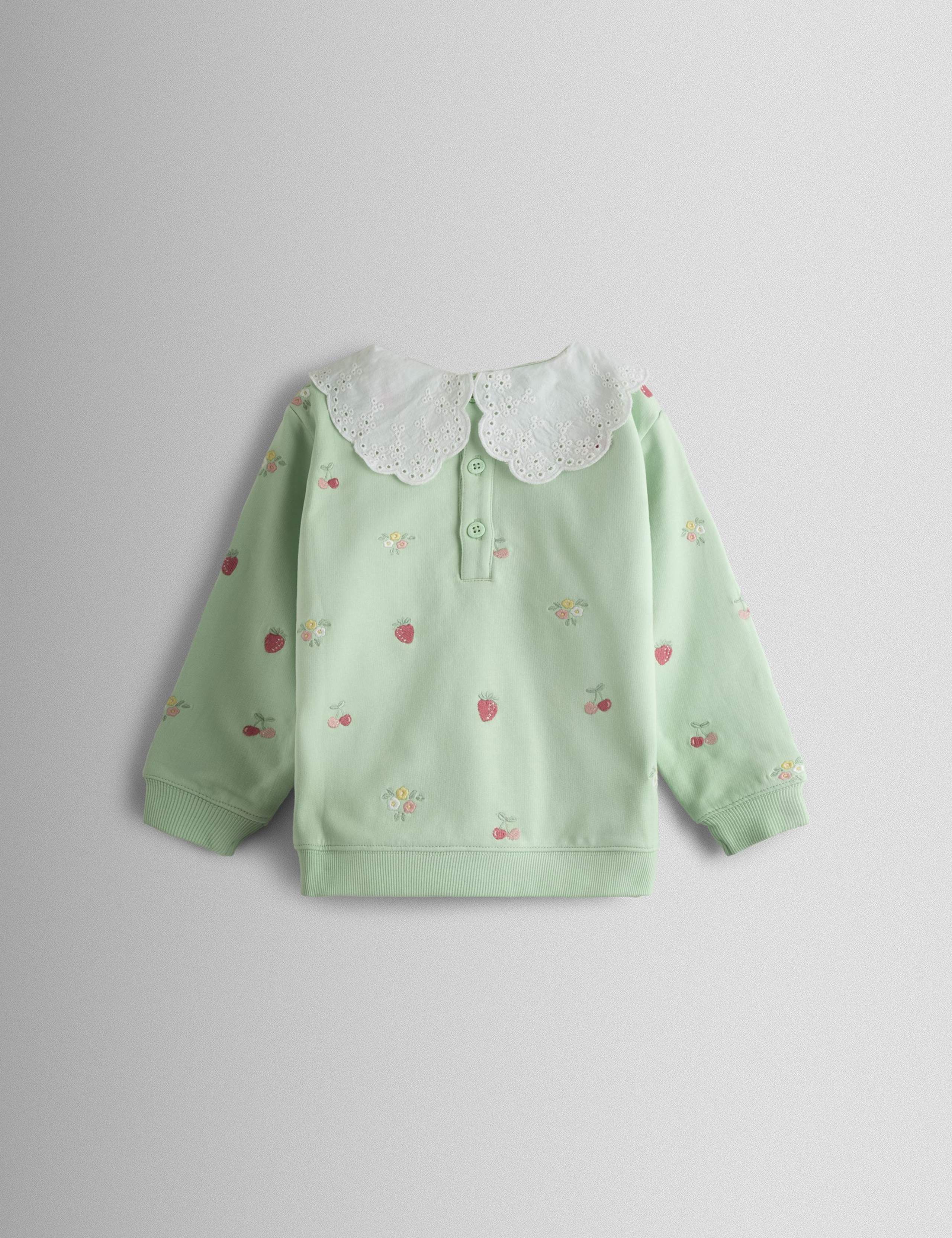 Pure Cotton Embroidered Sweatshirt (6 Mths - 7 Yrs) 2 of 3