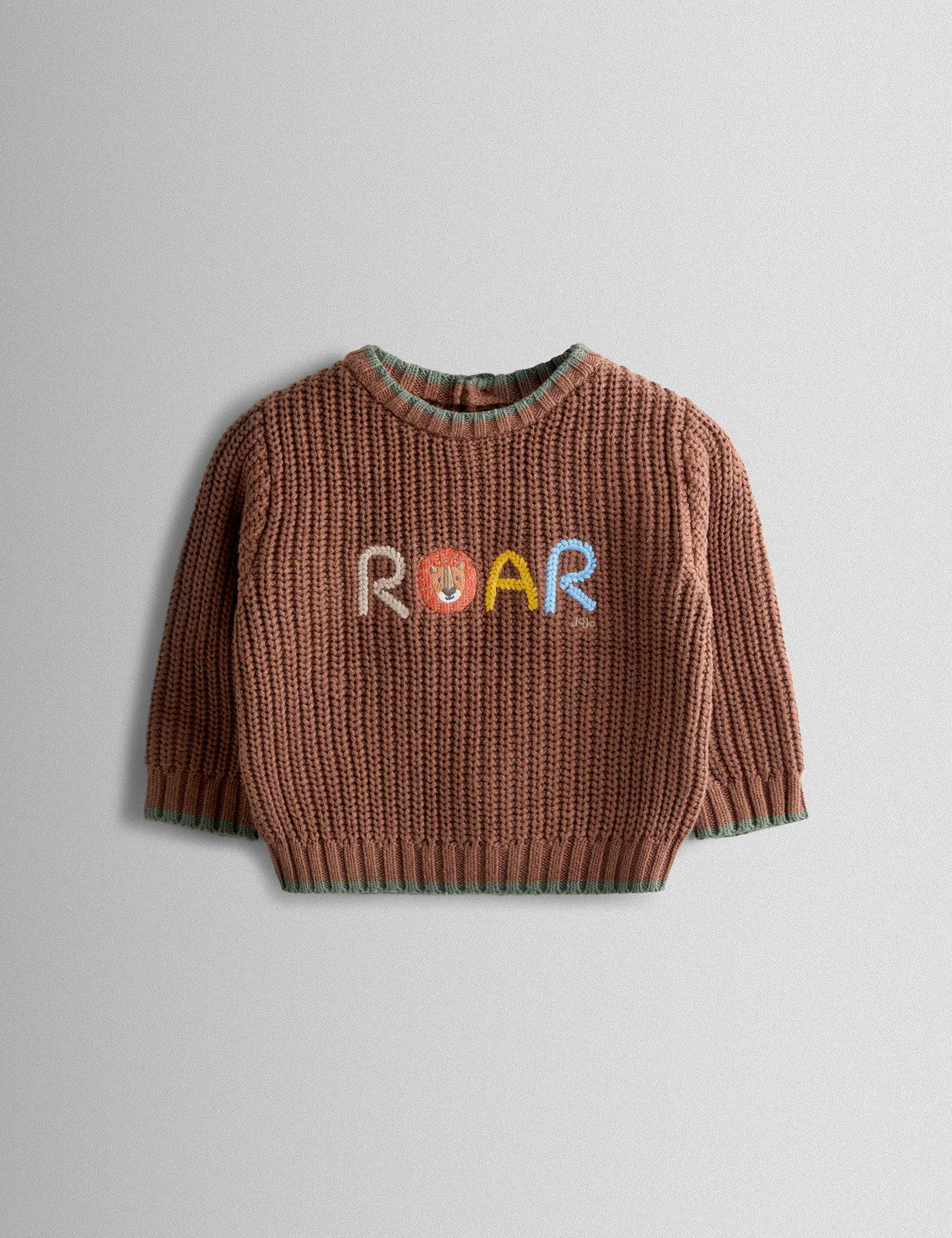 Pure Cotton Roar Slogan Jumper (3 Mths-6 Yrs) 1 of 4