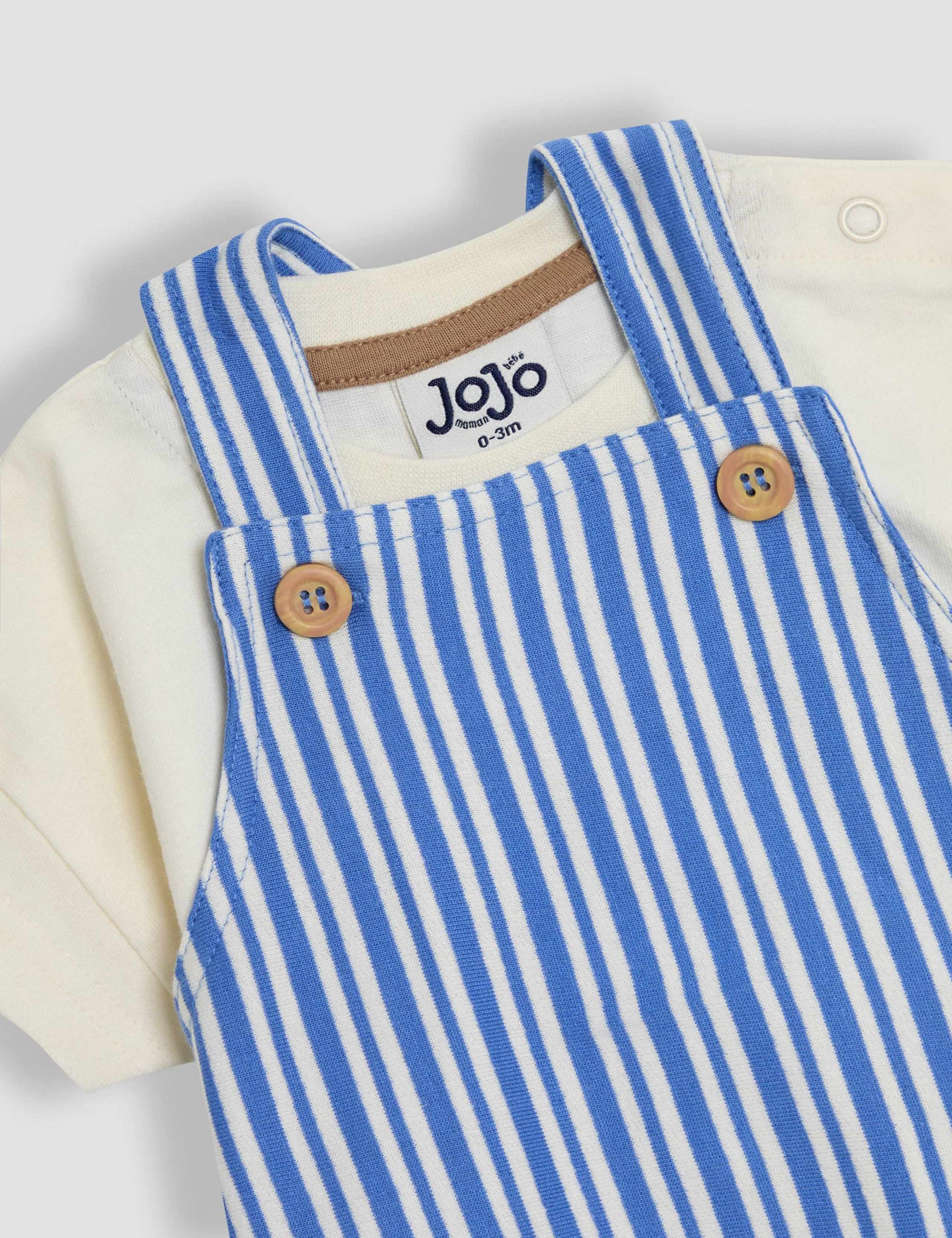 3 Piece Pure Cotton Dungaree Outfit (0-24 Mths) 7 of 8