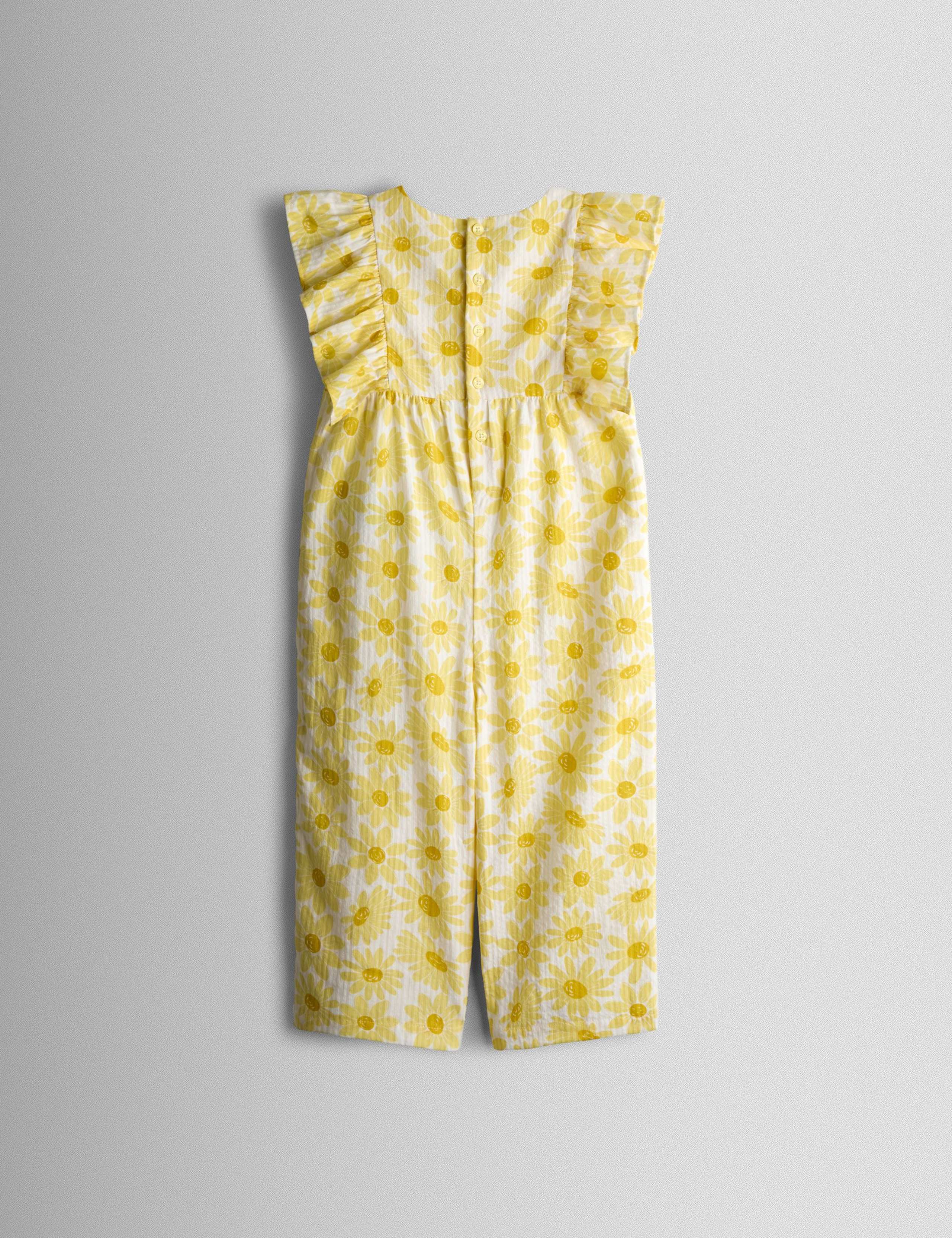 Pure Cotton Floral Frill Jumpsuit (6 Mths-9 Yrs) 3 of 4